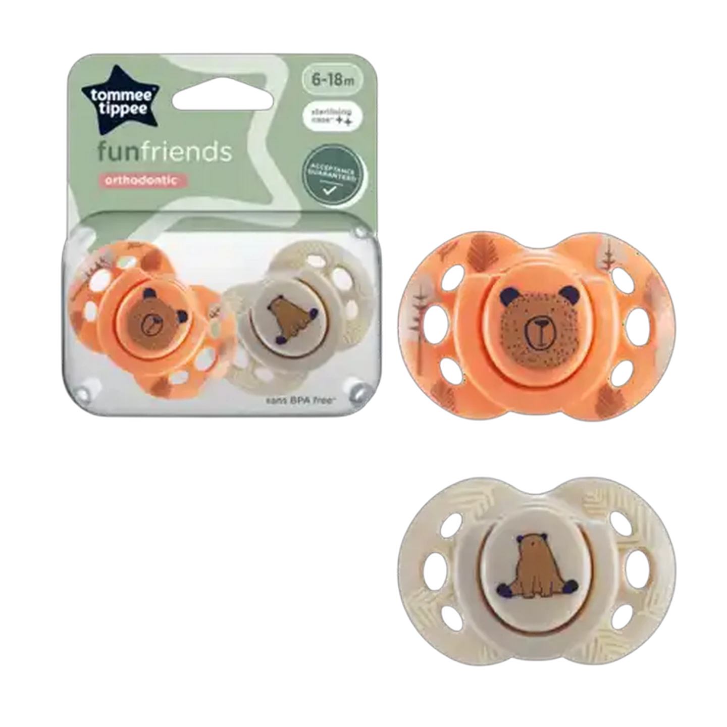Image of Tommee Tippee Fun Style Soother 6-18 Months 2-Pack