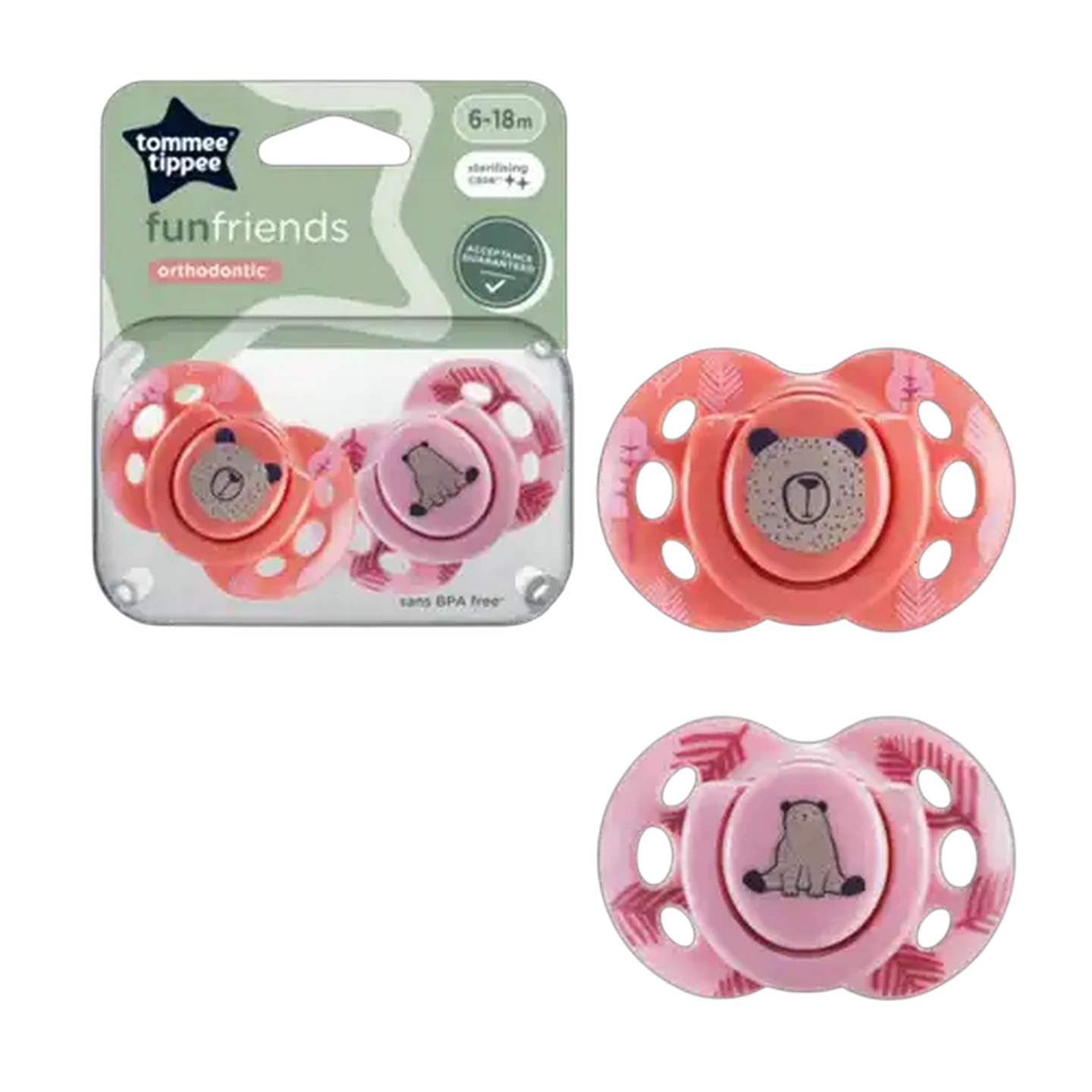 Image of Tommee Tippee Fun Style Soother 6-18 Months 2-Pack