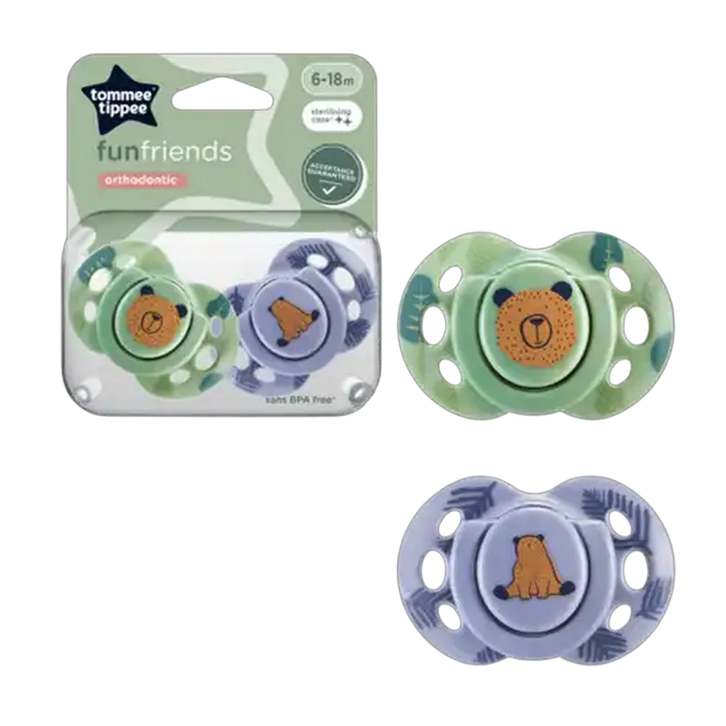 Image of Tommee Tippee Fun Style Soother 6-18 Months 2-Pack