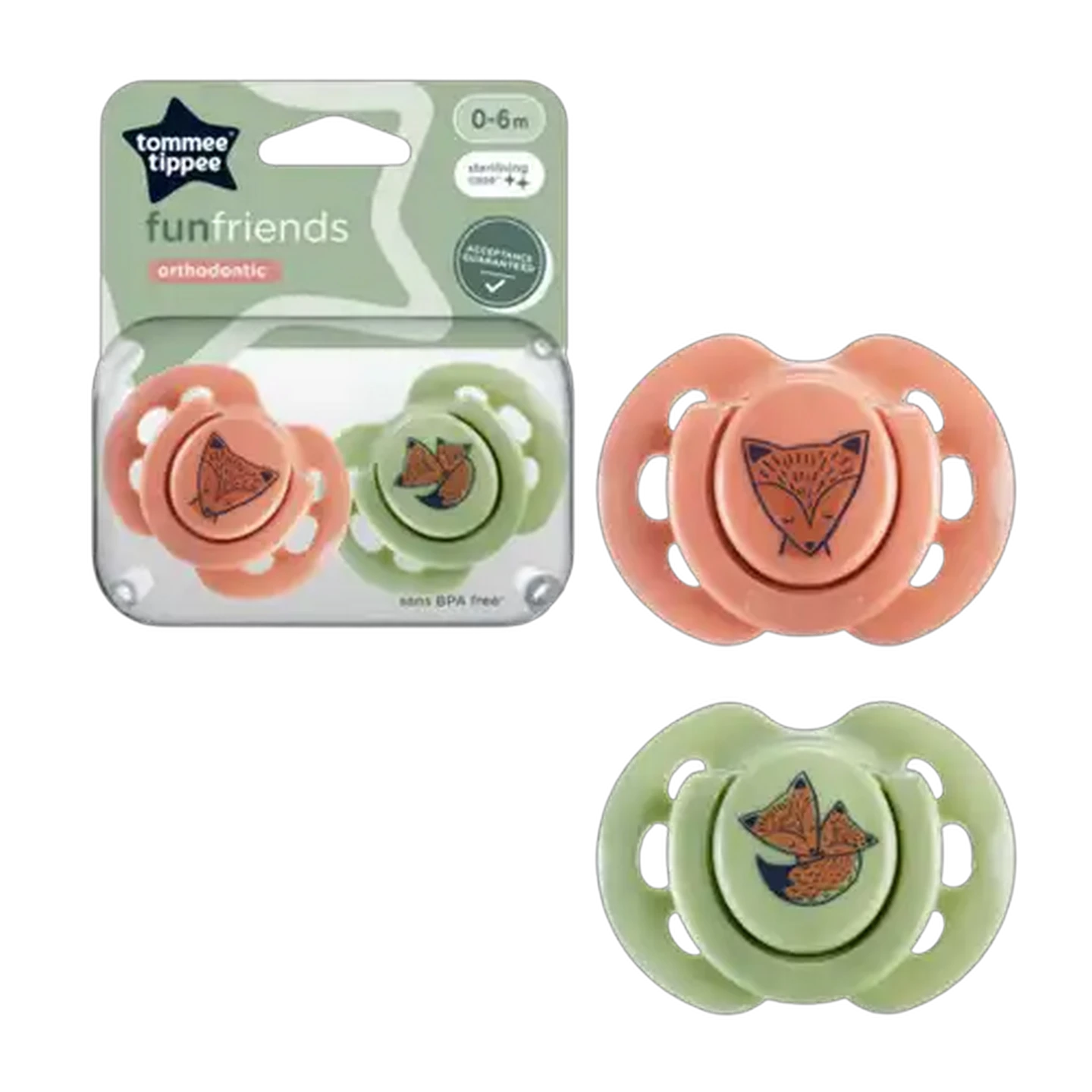 Image of Tommee Tippee Fun Style Soother 0-6 Months 2-Pack