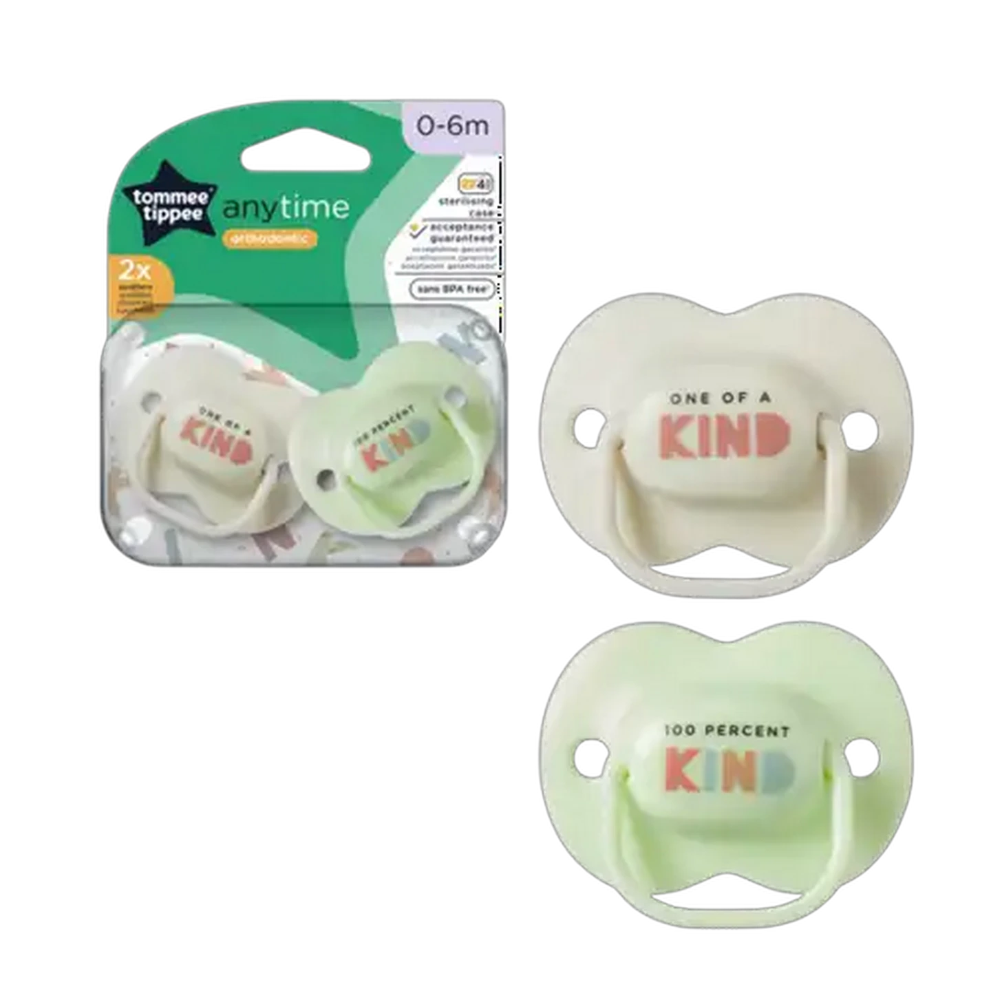 Image of Tommee Tippee Anytime Soothers 0-6 Months 2-Pack (Design May Vary)