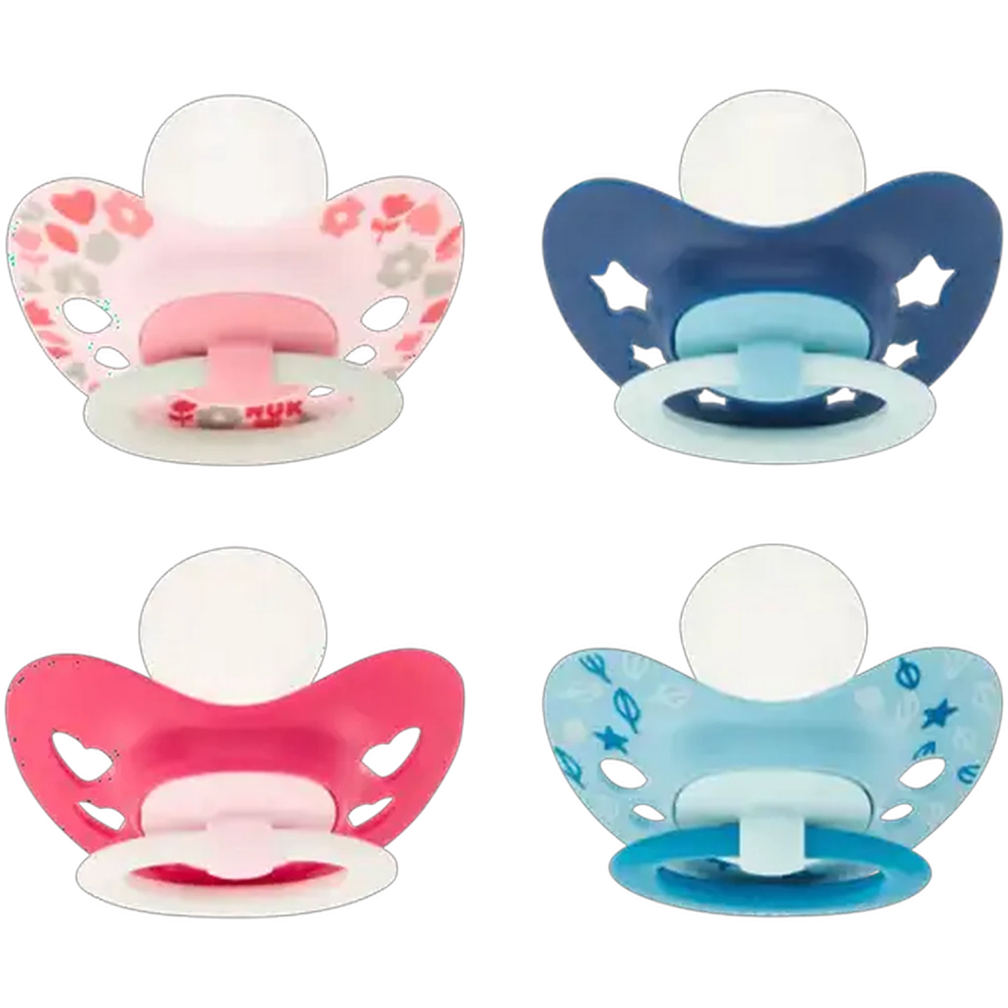 Image of NUK Happy Days Silicone Baby Soother 6-18 Months 2-Pack (Design May Vary)