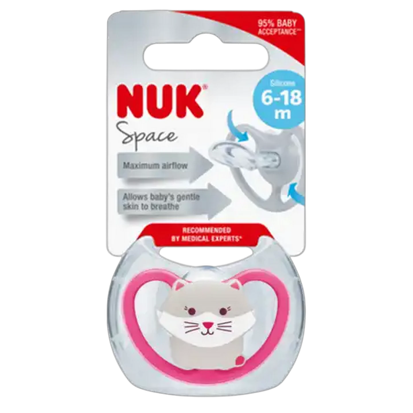 Image of NUK Space Girl Baby Soother 6-18 Months