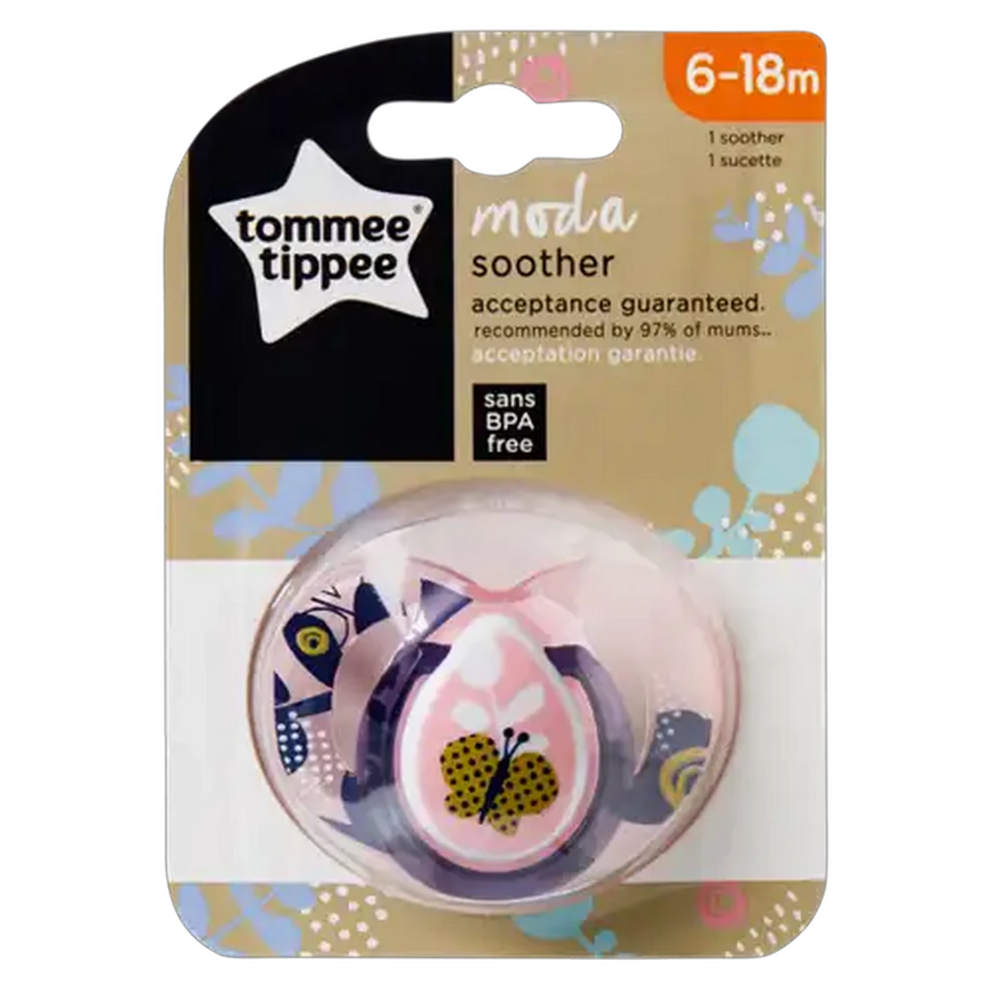 Image of Tommee Tippee Moda Soother Girl 6-18 Months