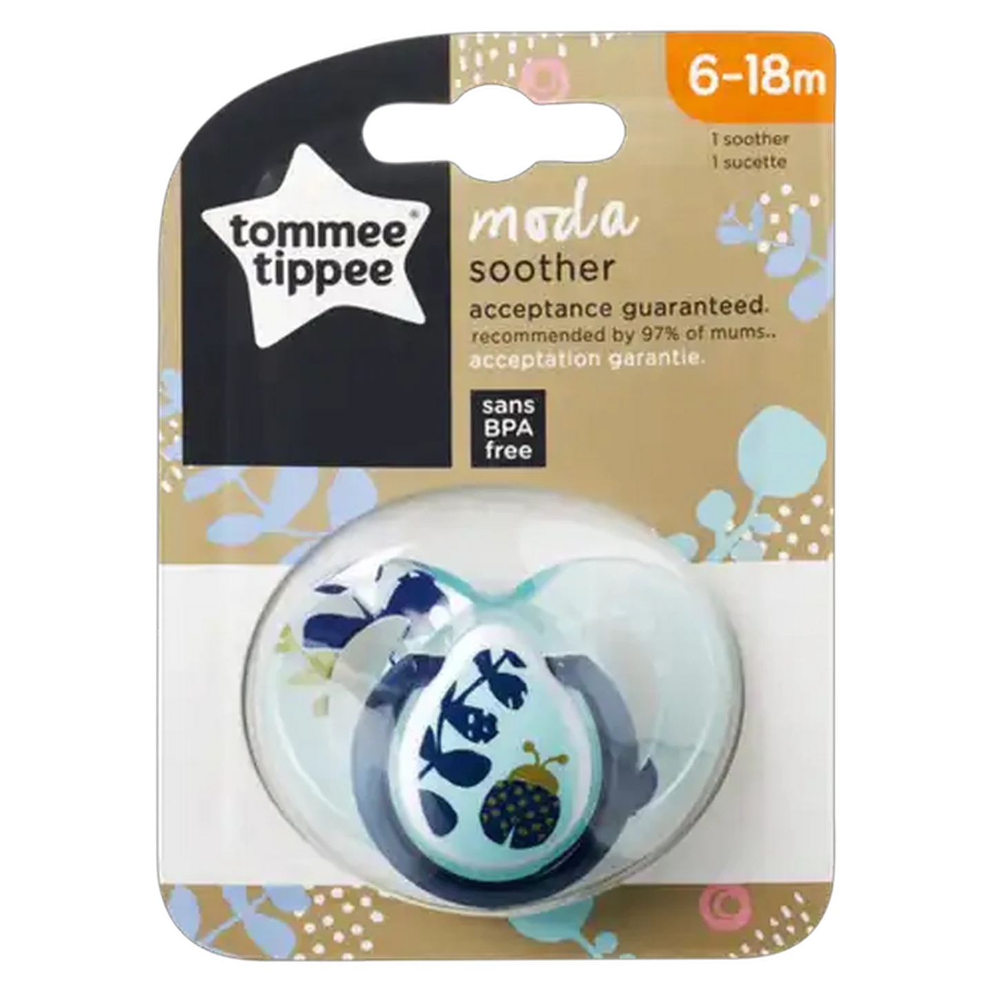 Image of Tommee Tippee Boy Moda Soother 6-18 Months