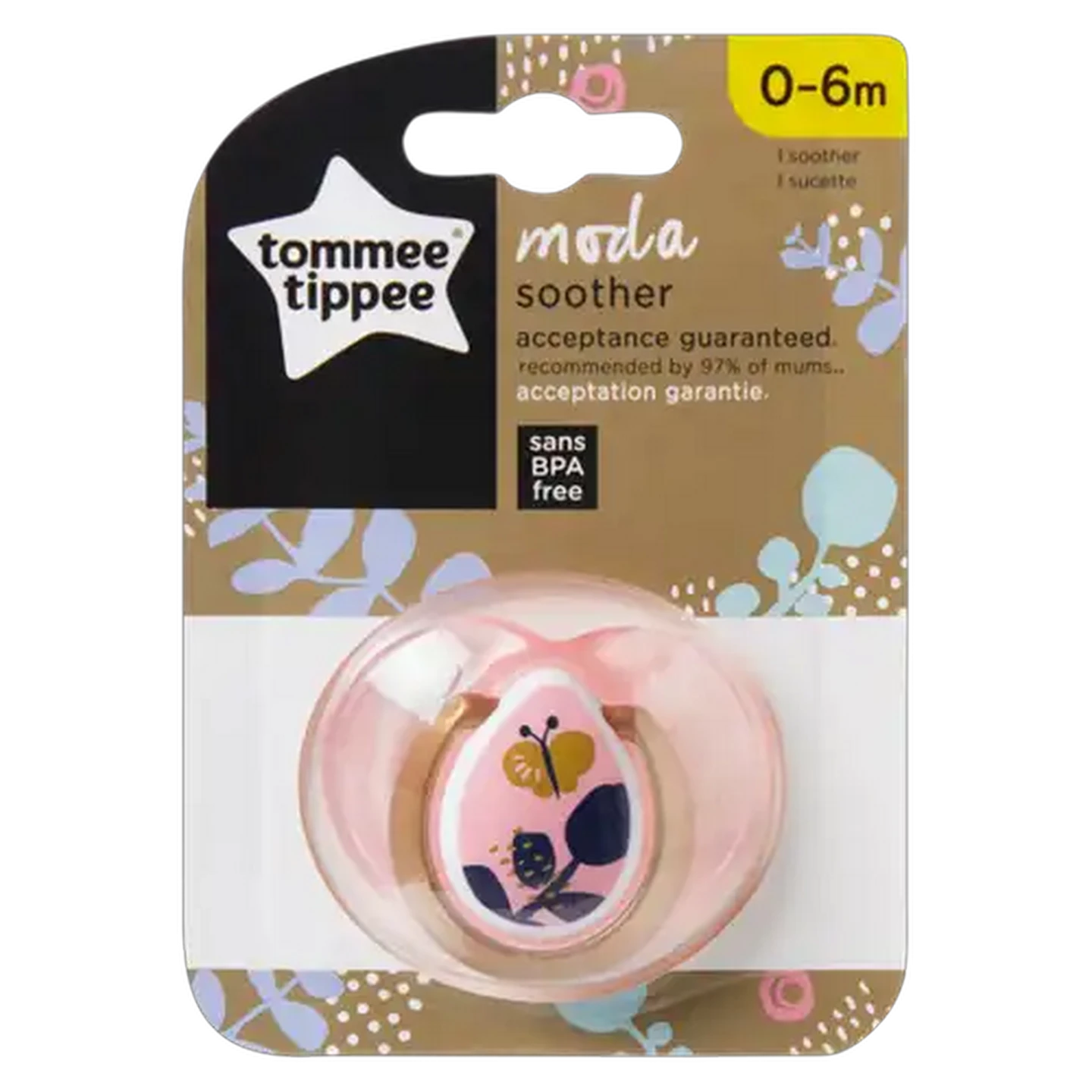 Image of Tommee Tippee Girl Moda Soother 0-6 Months