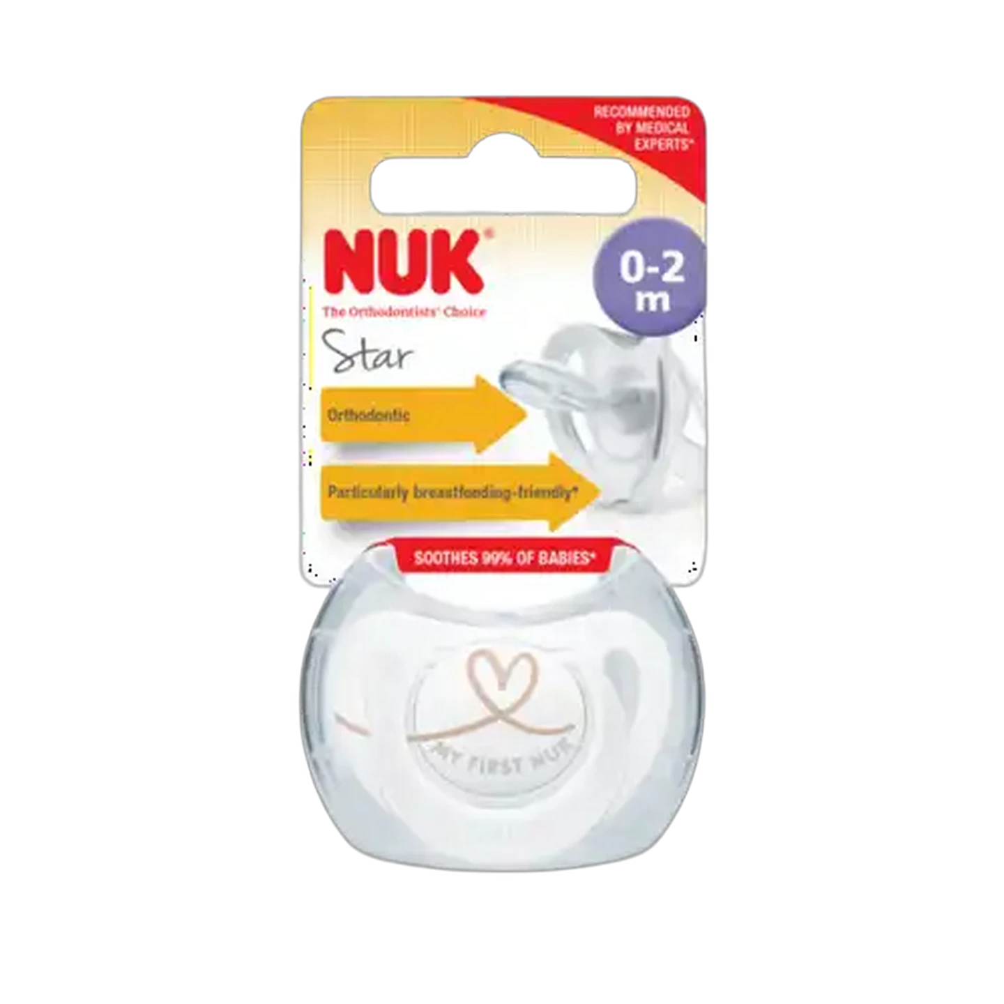 Image of NUK Star Soother 0-2 Months (Type May Vary)
