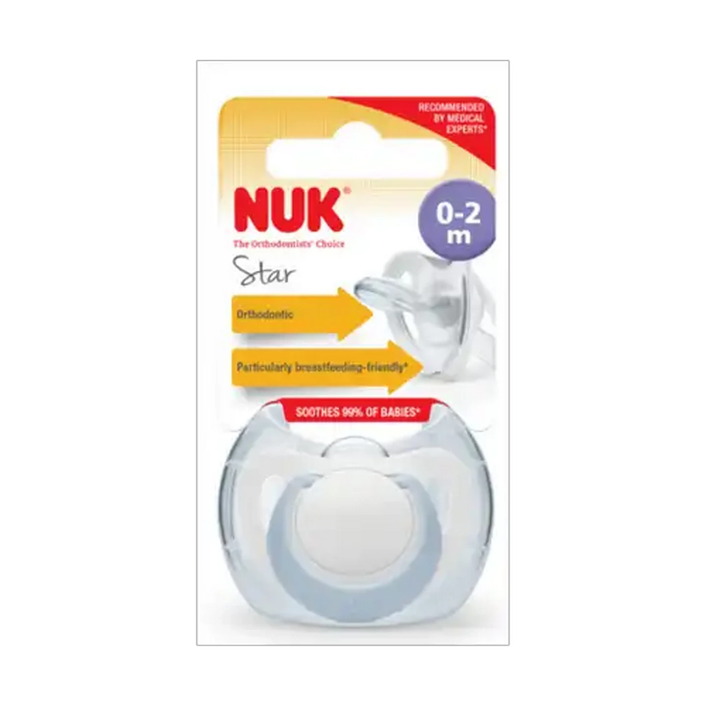Image of NUK Star Soother 0-2 Months (Type May Vary)