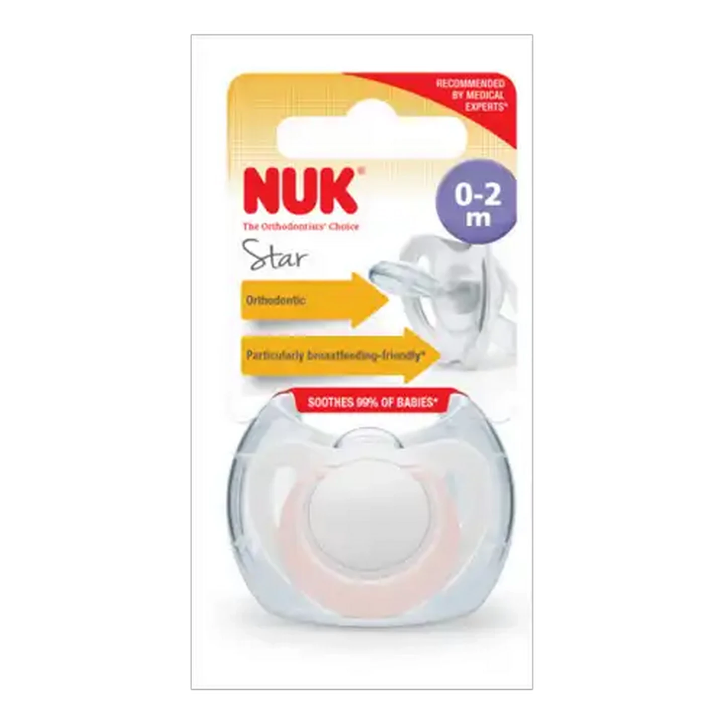 Image of NUK Star Soother 0-2 Months (Type May Vary)