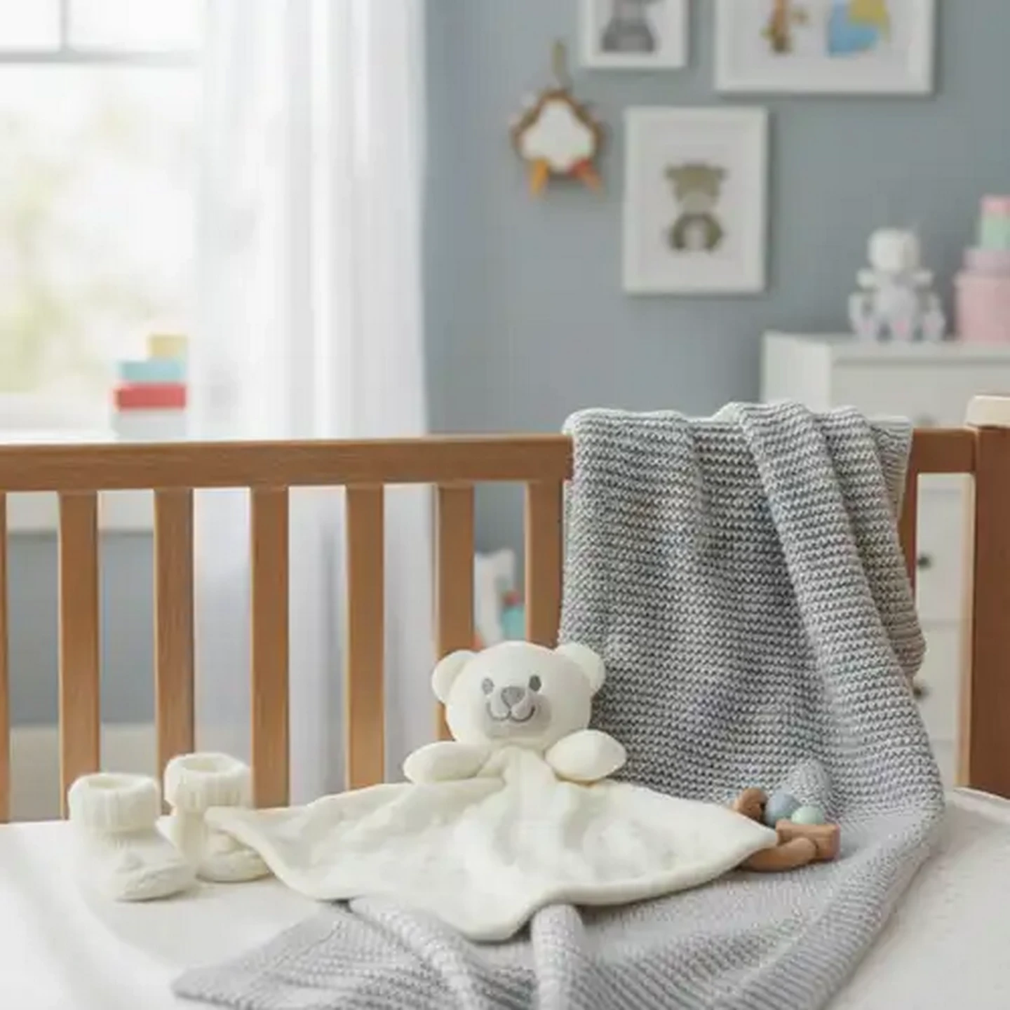 Image of Jolly Tots White Teddy Comfort Blanket