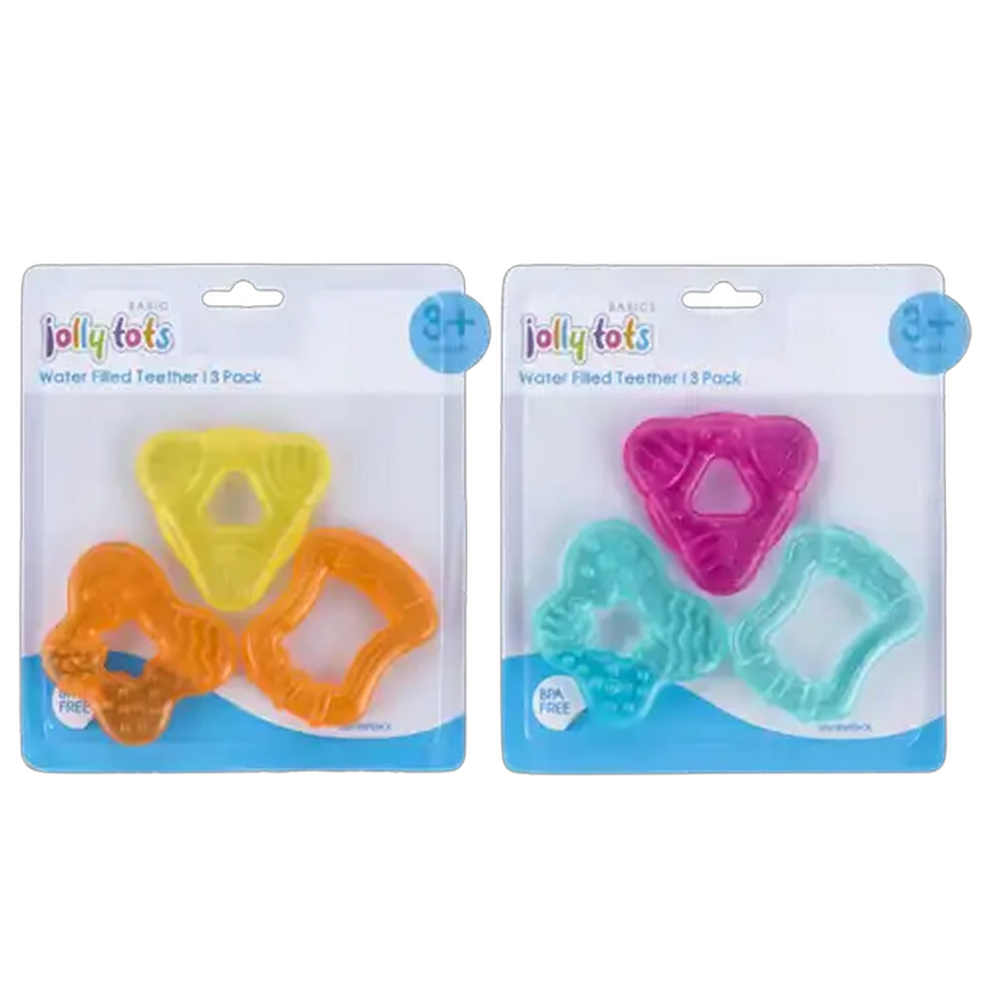 Image of Jolly Tots Water Filled Teether 3-Pack 3 Months + (Type May Vary)