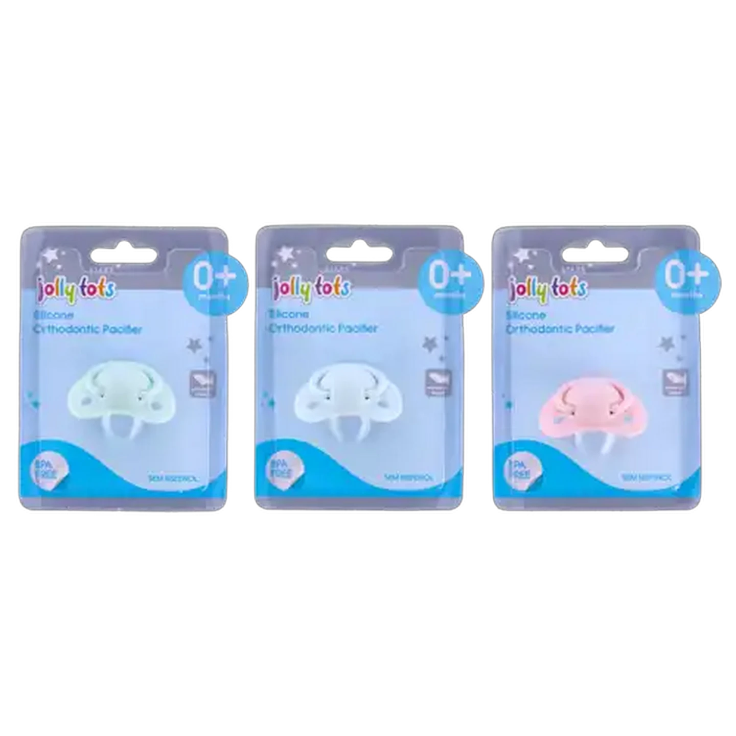 Image of Jolly Tots Silicone Orthodontic Pacifier 0 Months + (Colour May Vary)