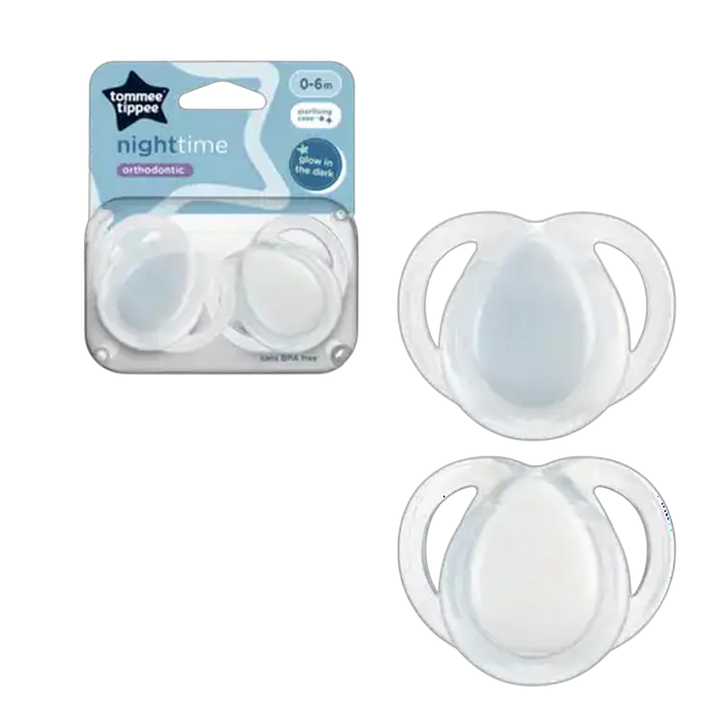 Image of Tommee Tippee Night Time Soother 0-6 Months 2-Pack