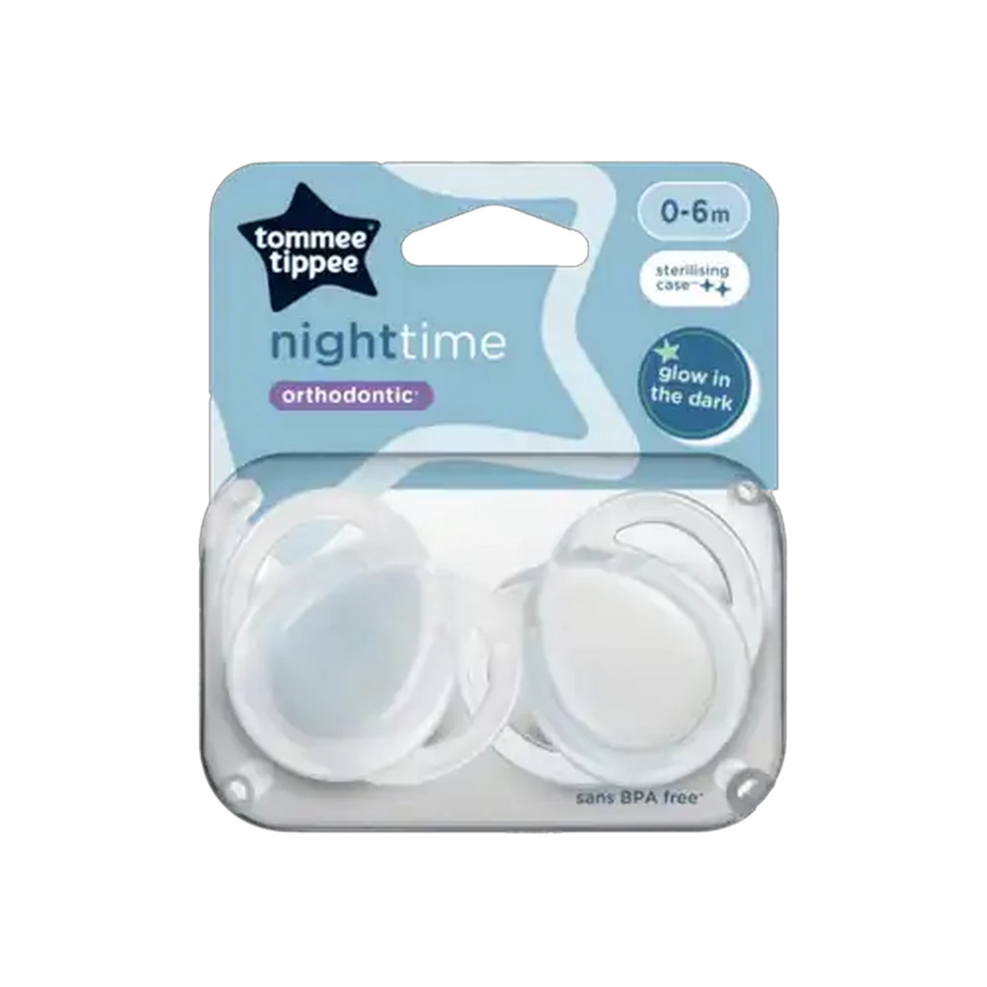 Image of Tommee Tippee Night Time Soother 0-6 Months 2-Pack