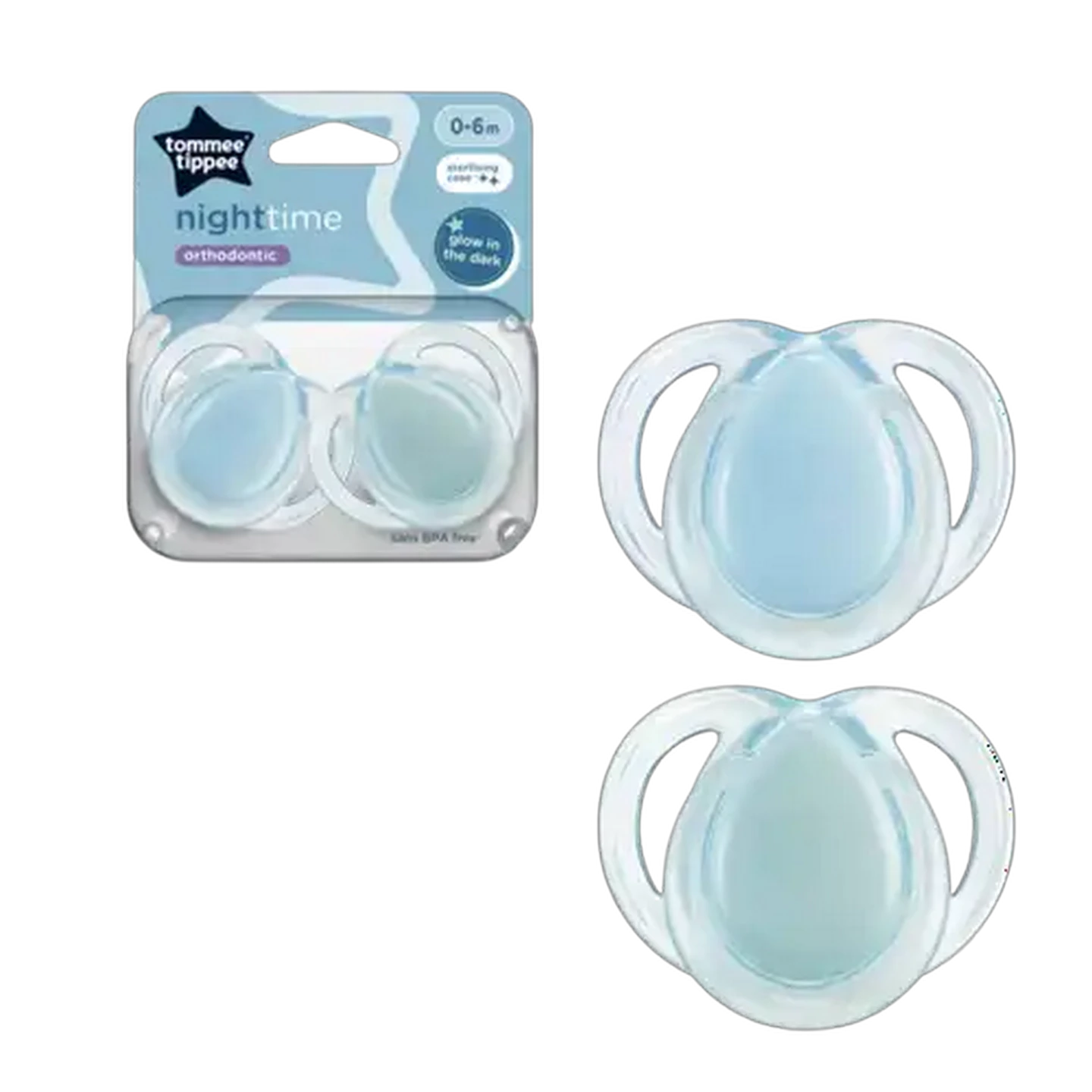 Image of Tommee Tippee Night Time Soother 0-6 Months 2-Pack