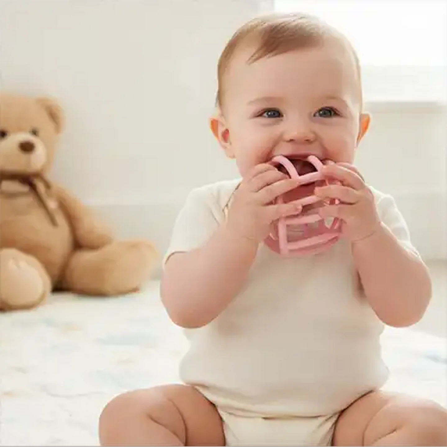 Image of Jolly Tots Silicone Grip Teether Ball 3 Months +