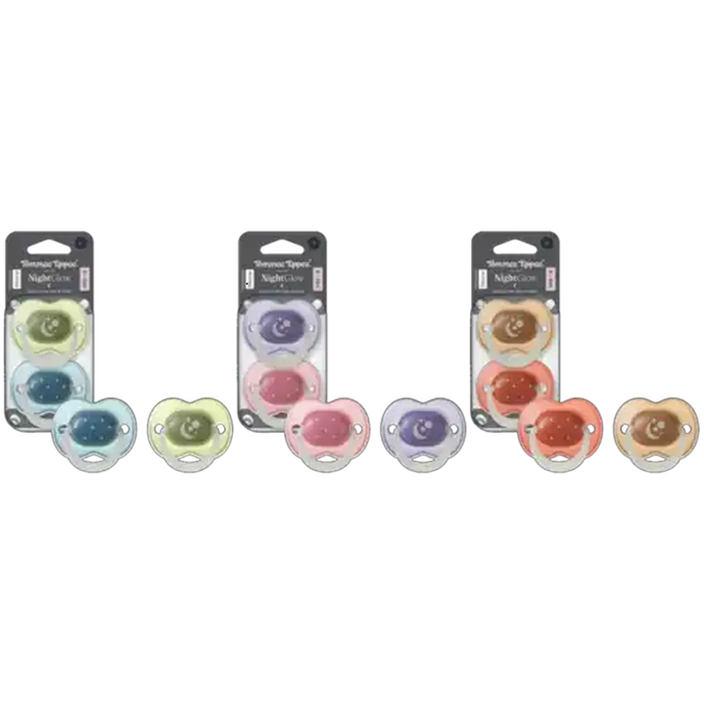 Image of Tommee Tippee Night Soother 6–18 Months 2-Pack (Design May Vary)