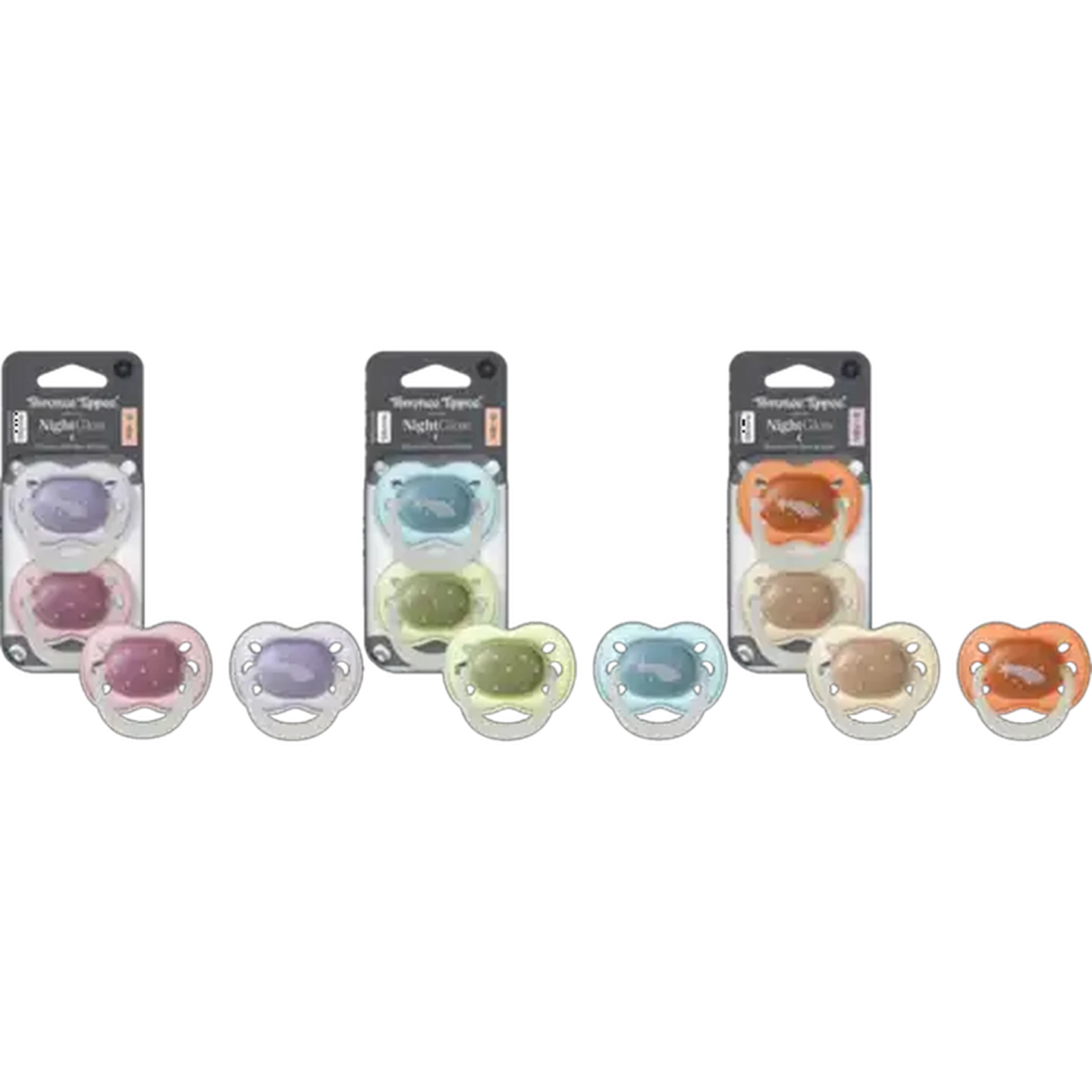 Image of Tommee Tippee Night Soother 0–6 Months 2-Pack (Colour May Vary)