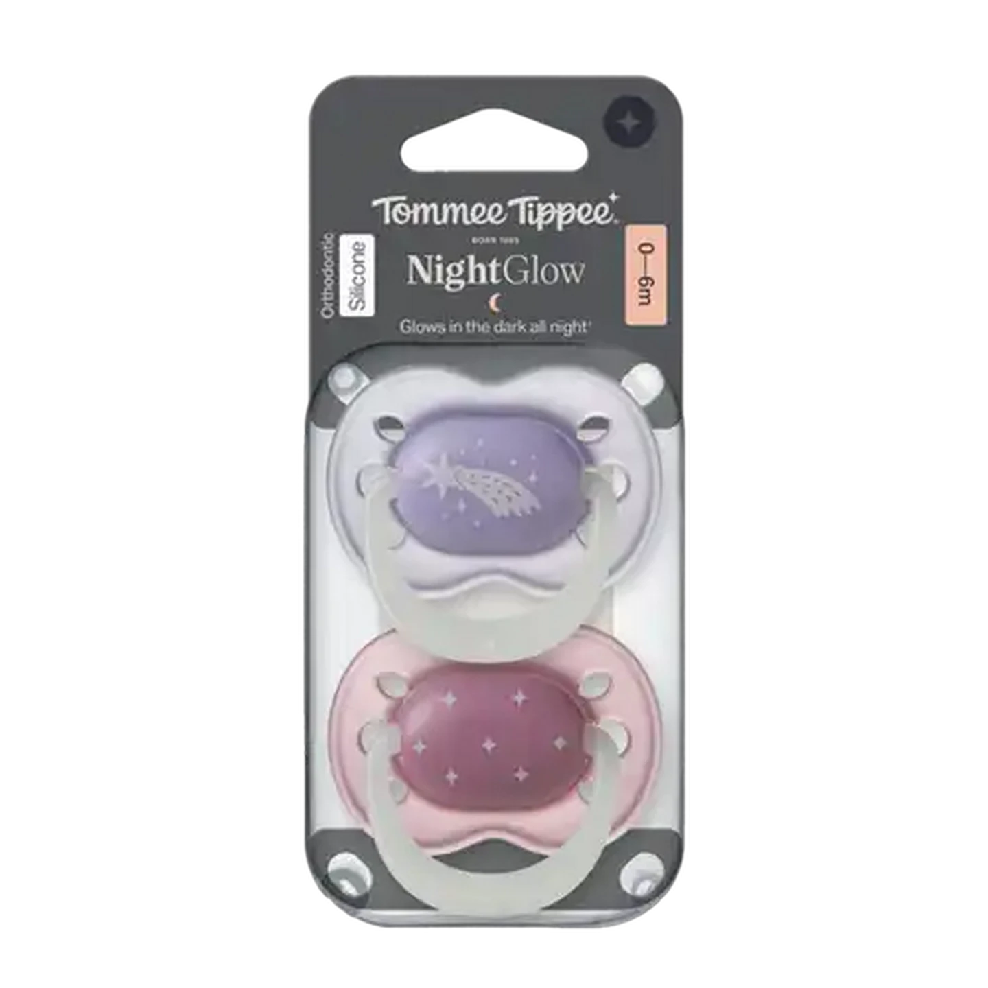 Image of Tommee Tippee Night Soother 0–6 Months 2-Pack (Colour May Vary)