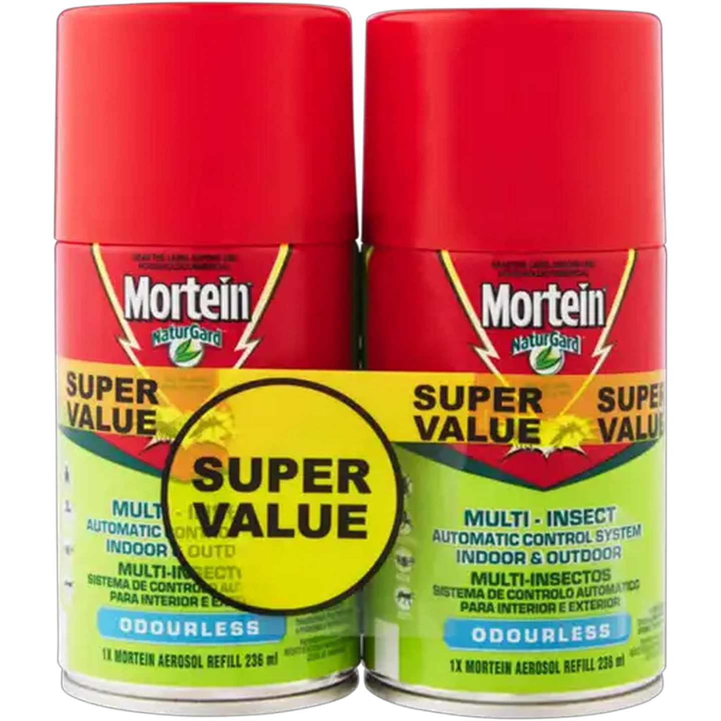 Image of Mortein NaturGard Odourless Multi-Insect Automatic Control System Refill 2 x 236ml