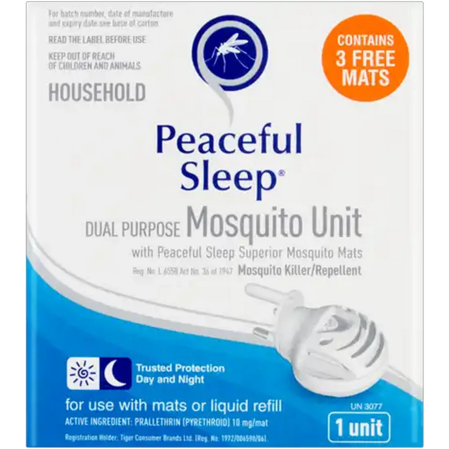 Image of Peaceful Sleep White Dual Purpose Mosquito Unit
