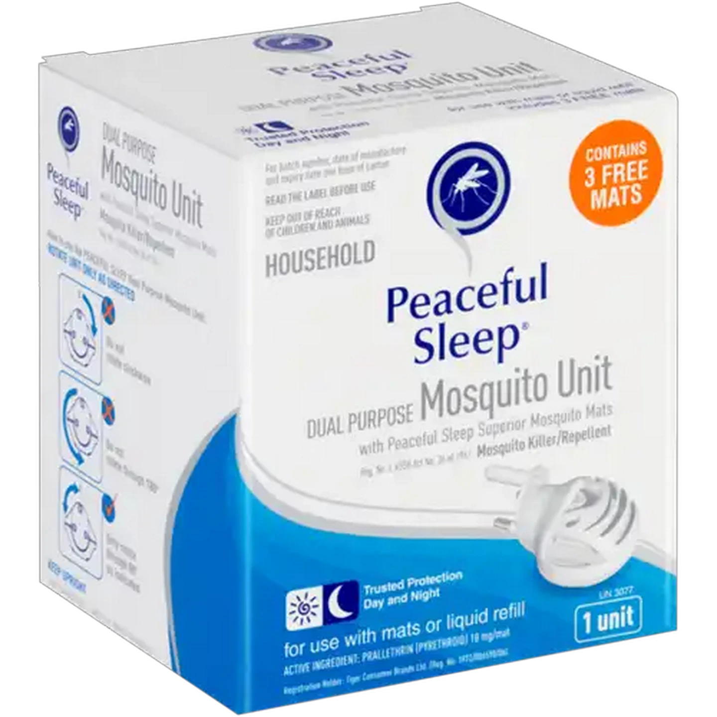 Image of Peaceful Sleep White Dual Purpose Mosquito Unit