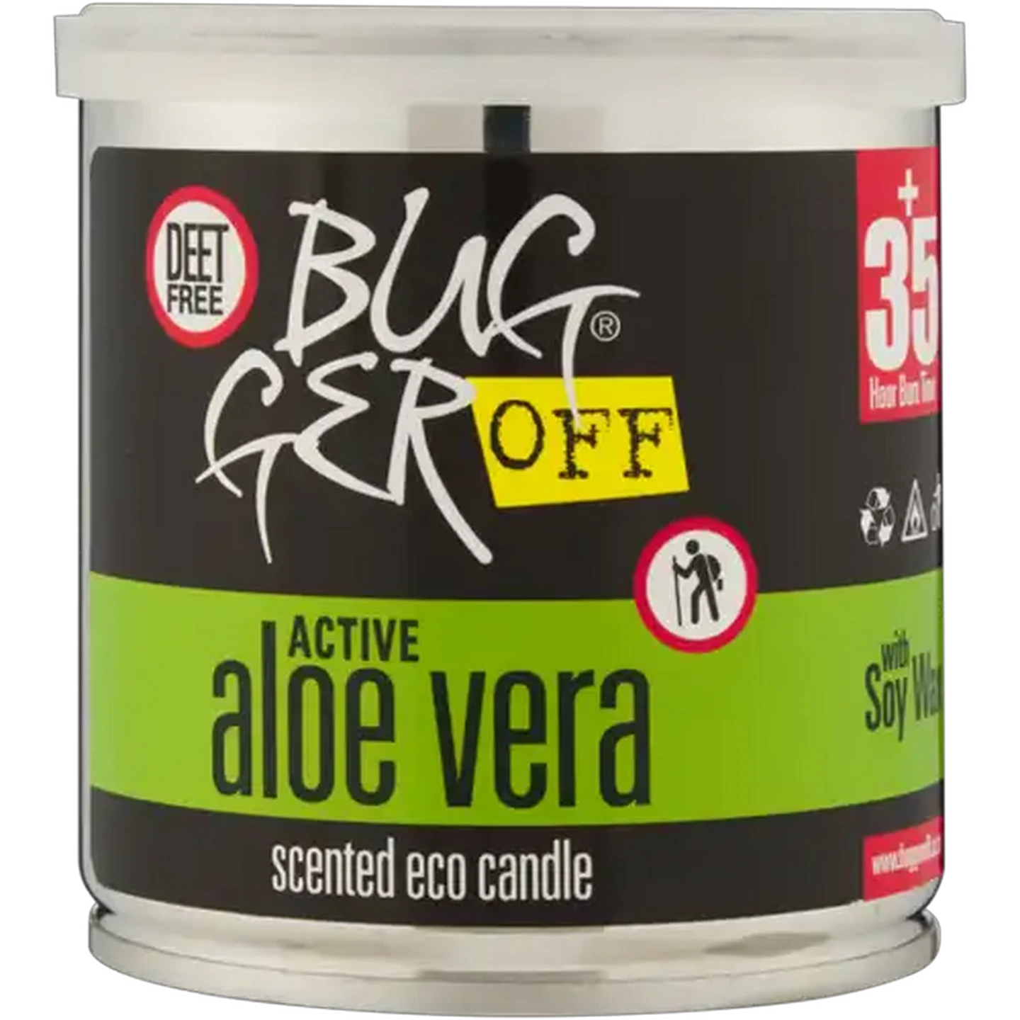 Image of BuggerOff Active Aloe Vera Scented Eco Candle 250g