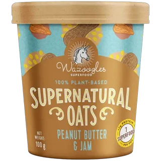 Wazoogles Peanut Butter & Jam Plant-Based Supernatural Oats 100g