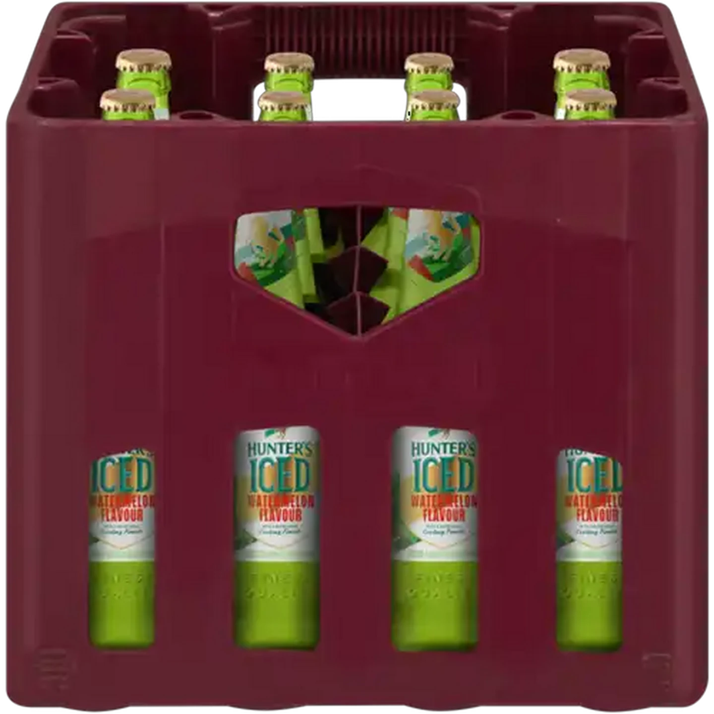Image of Hunter's Iced Watermelon Flavoured Alcoholic Grain Beverage Bottles 12 x 660ml