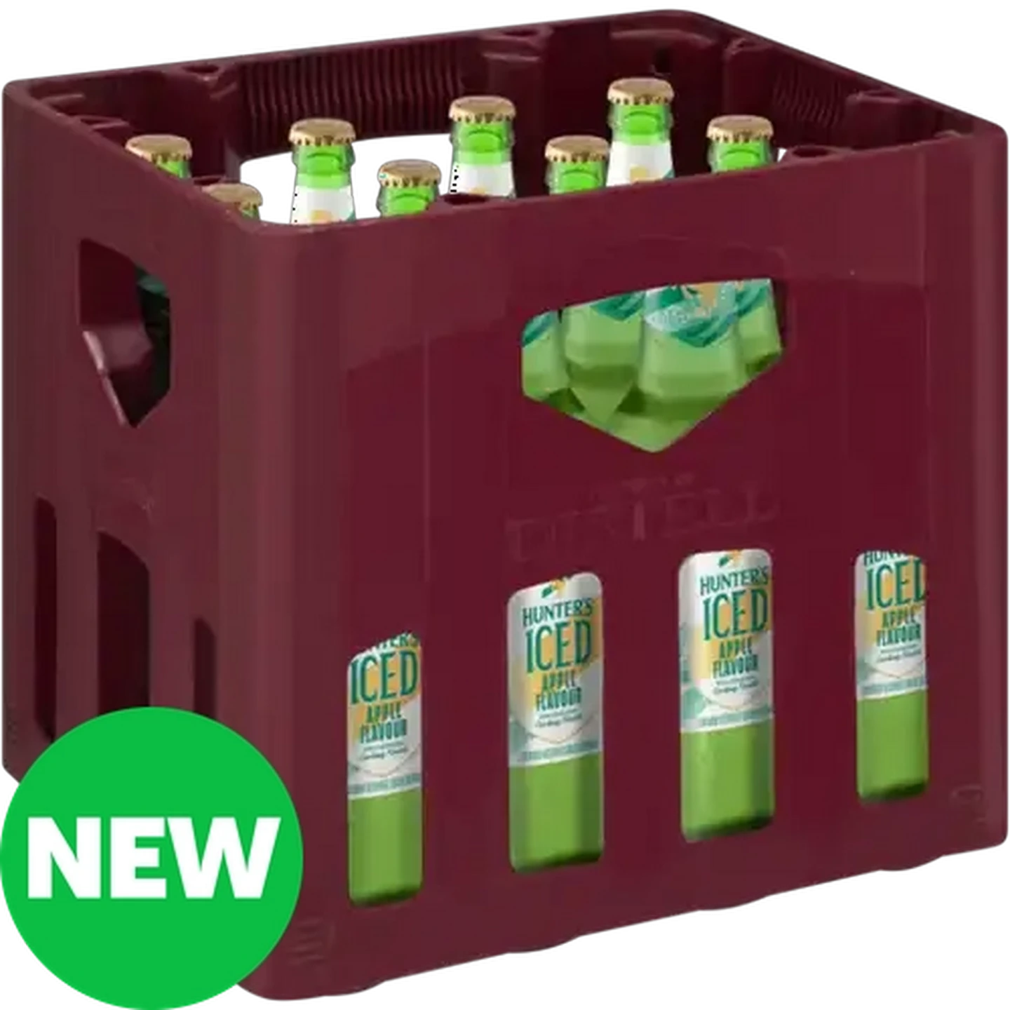 Image of Hunter's Iced Apple Flavoured Alcoholic Grain Beverage Bottles 12 x 660ml