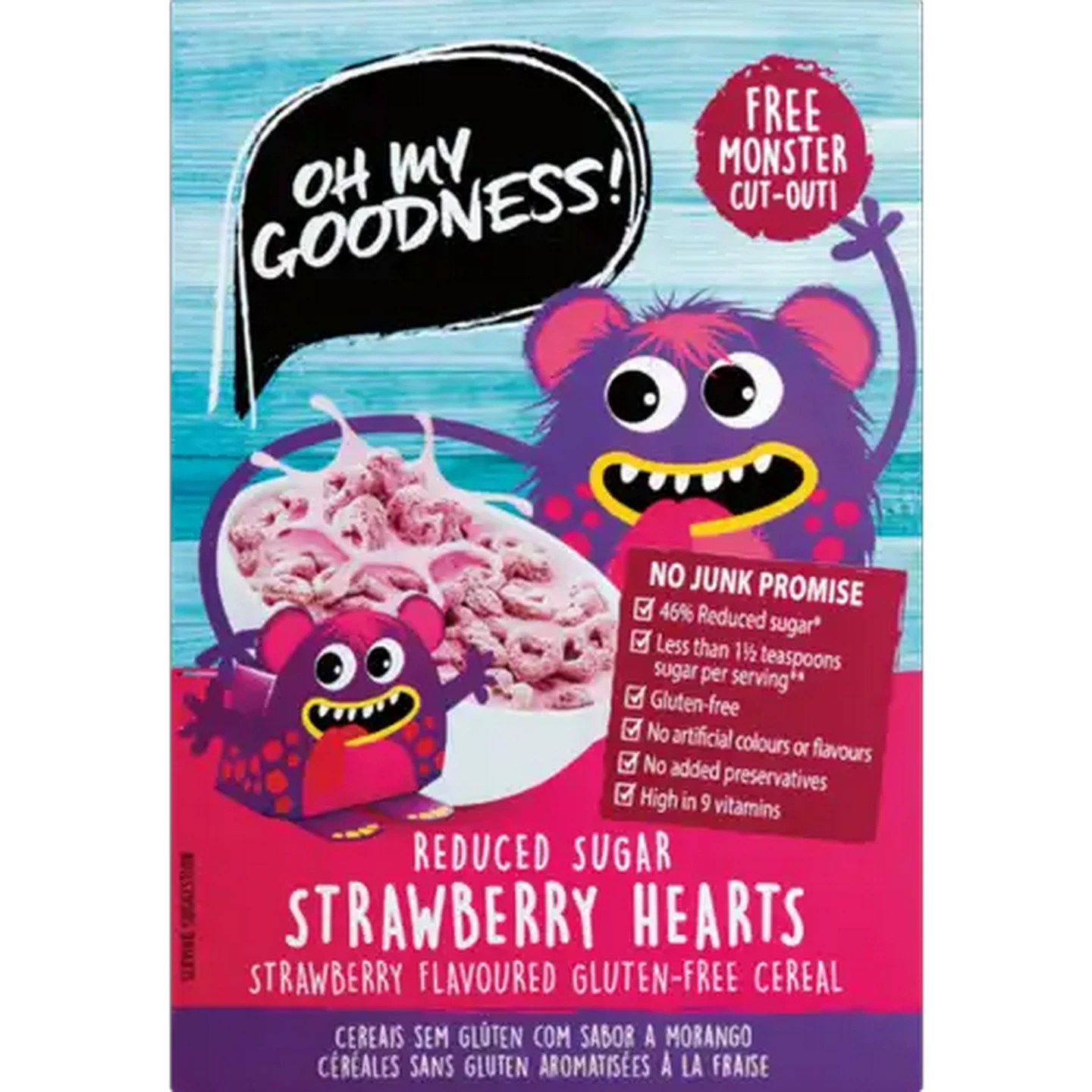 Image of Oh My Goodness! Strawberry Hearts Cereal 350g