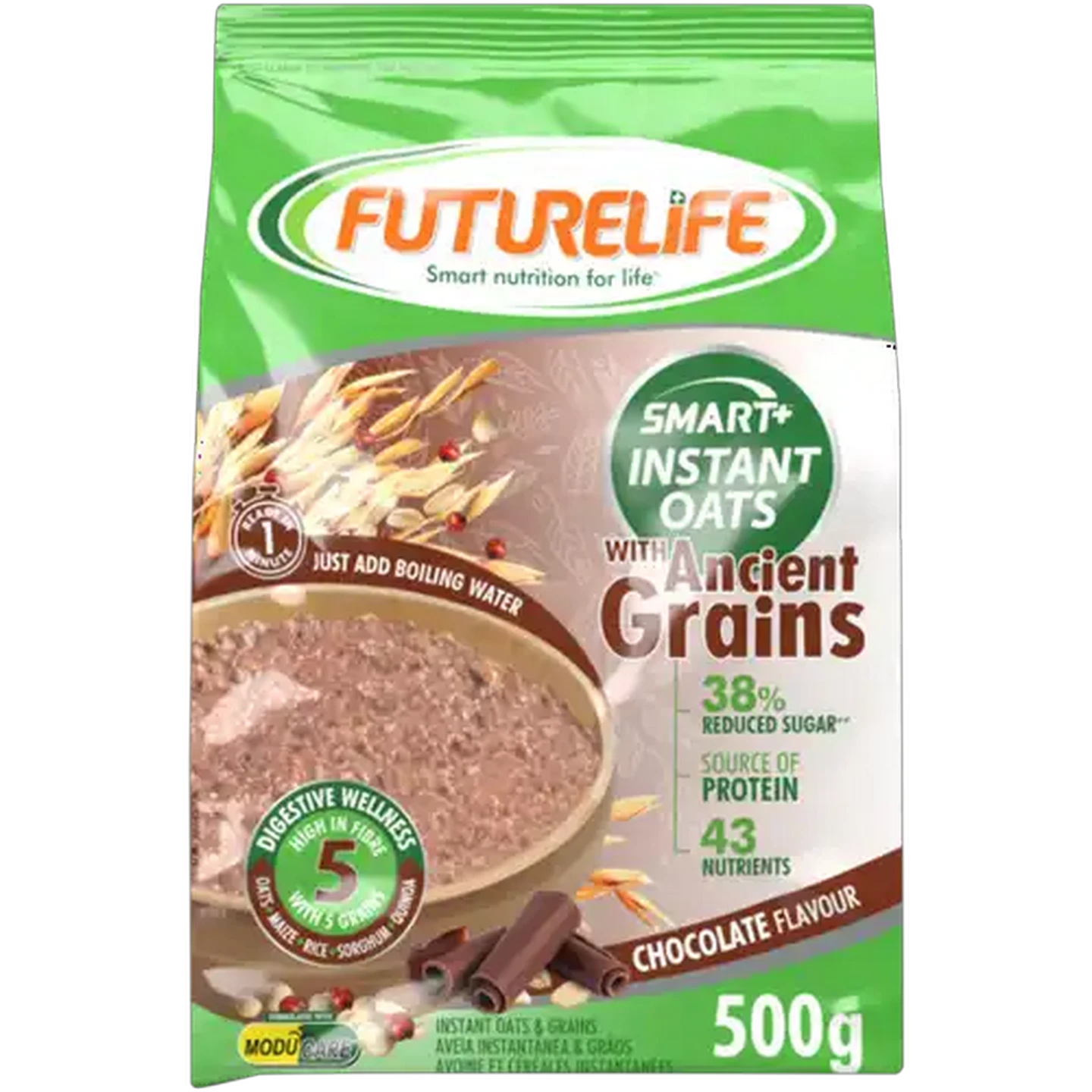 Image of FUTURELIFE Smart Chocolate Flavour Instant Oats with Ancient Grains 500g