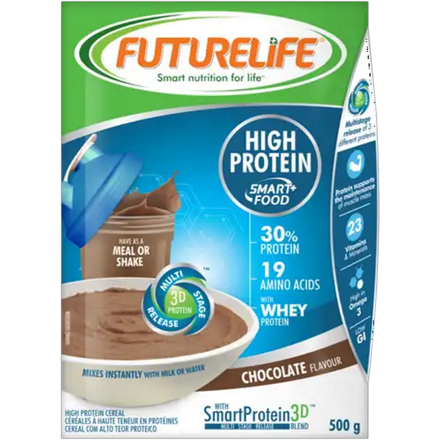 Image of FUTURELIFE Smart Food Chocolate Flavour High Protein Cereal 500g