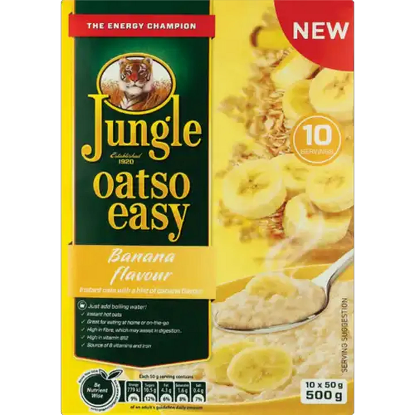 Image of Jungle Oatso Easy Banana & Toffee Flavoured Instant Oats 500g