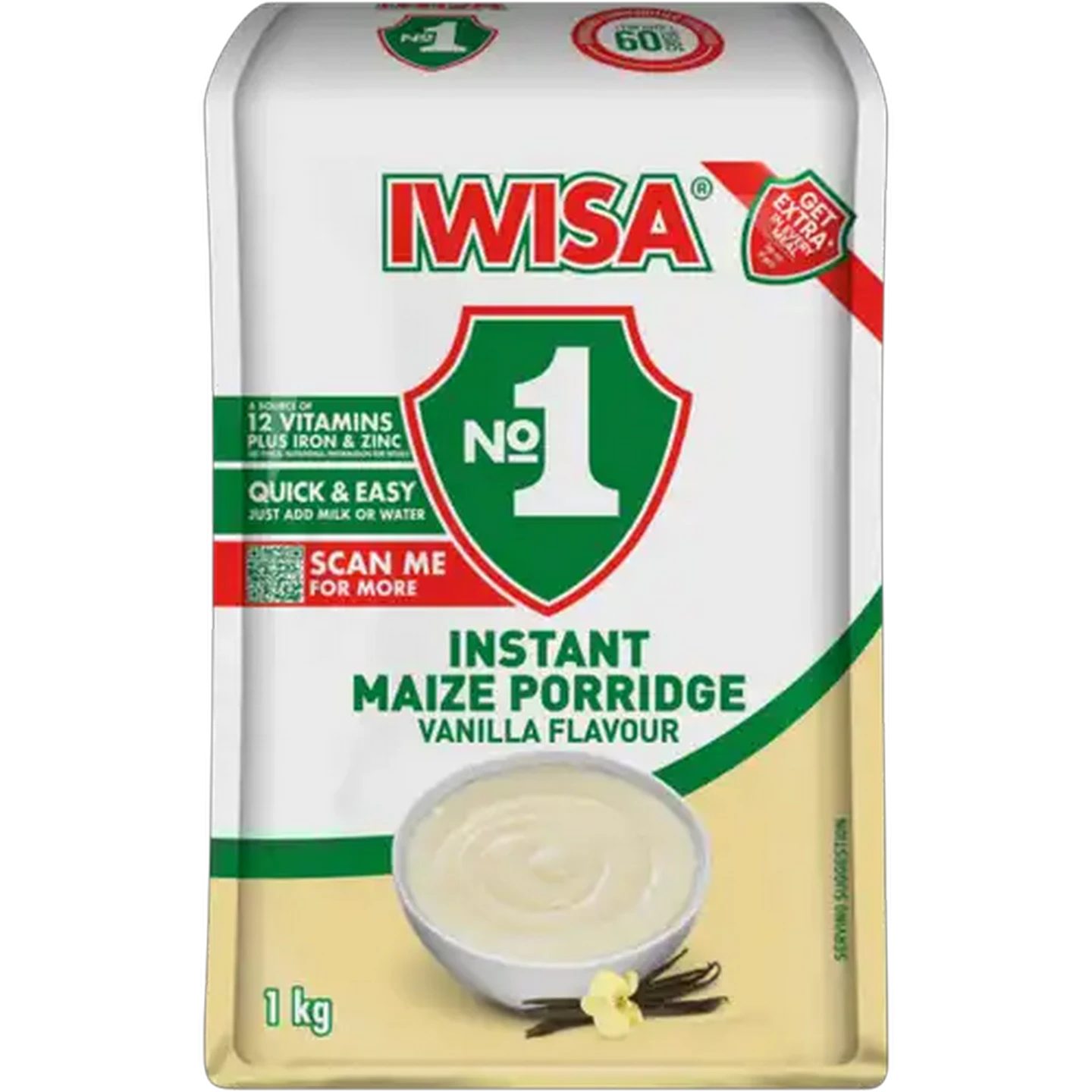 Image of Iwisa No.1 Vanilla Flavoured Instant Breakfast Porridge 1kg