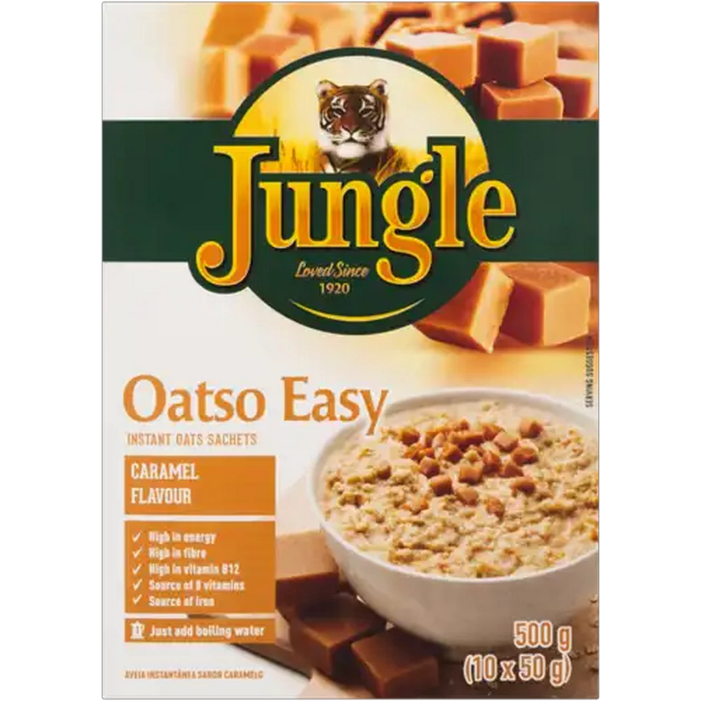 Image of Jungle Oatso Easy Caramel Flavoured Instant Oats Sachets 500g