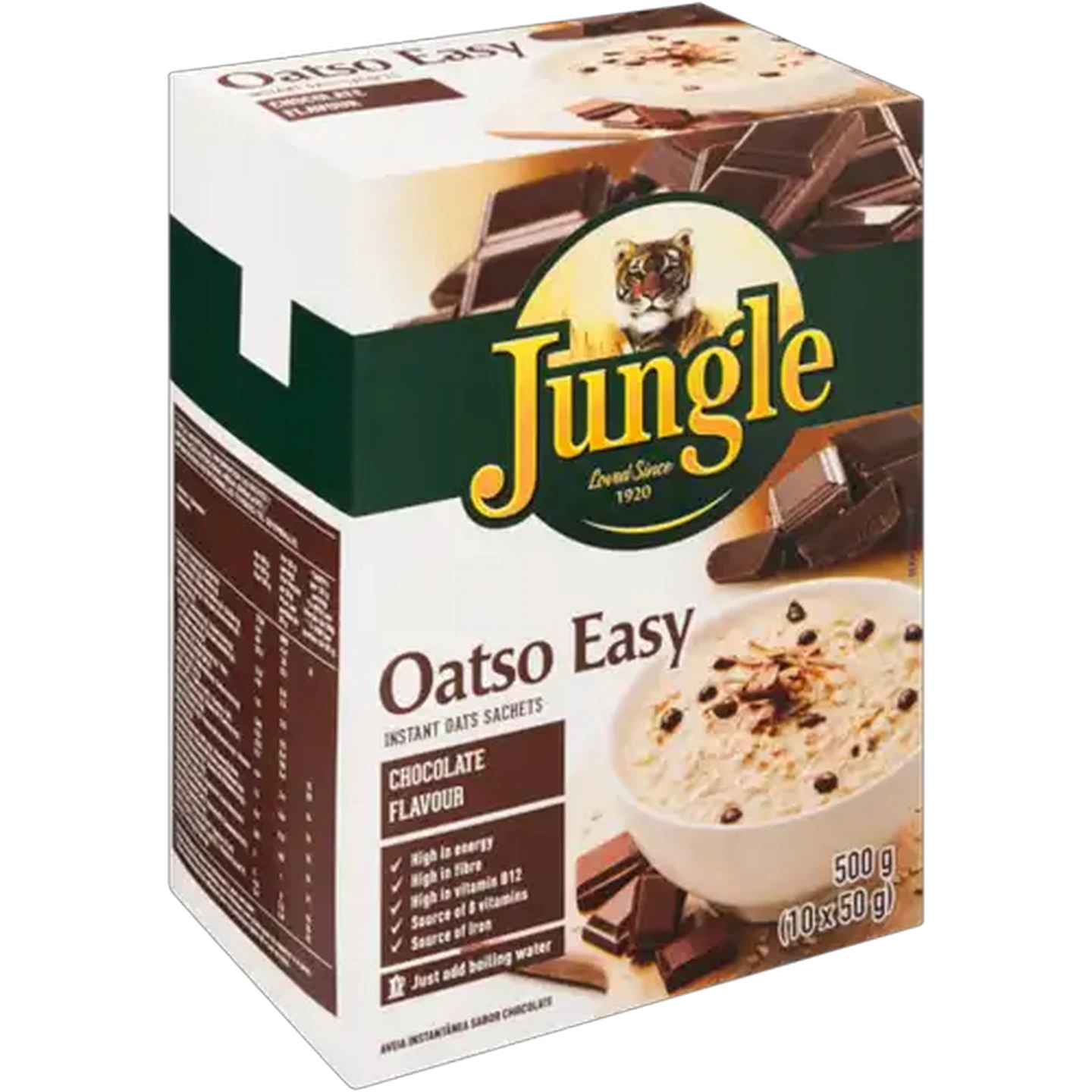 Image of Jungle Oatso Easy Chocolate Flavoured Instant Oats Sachets 500g
