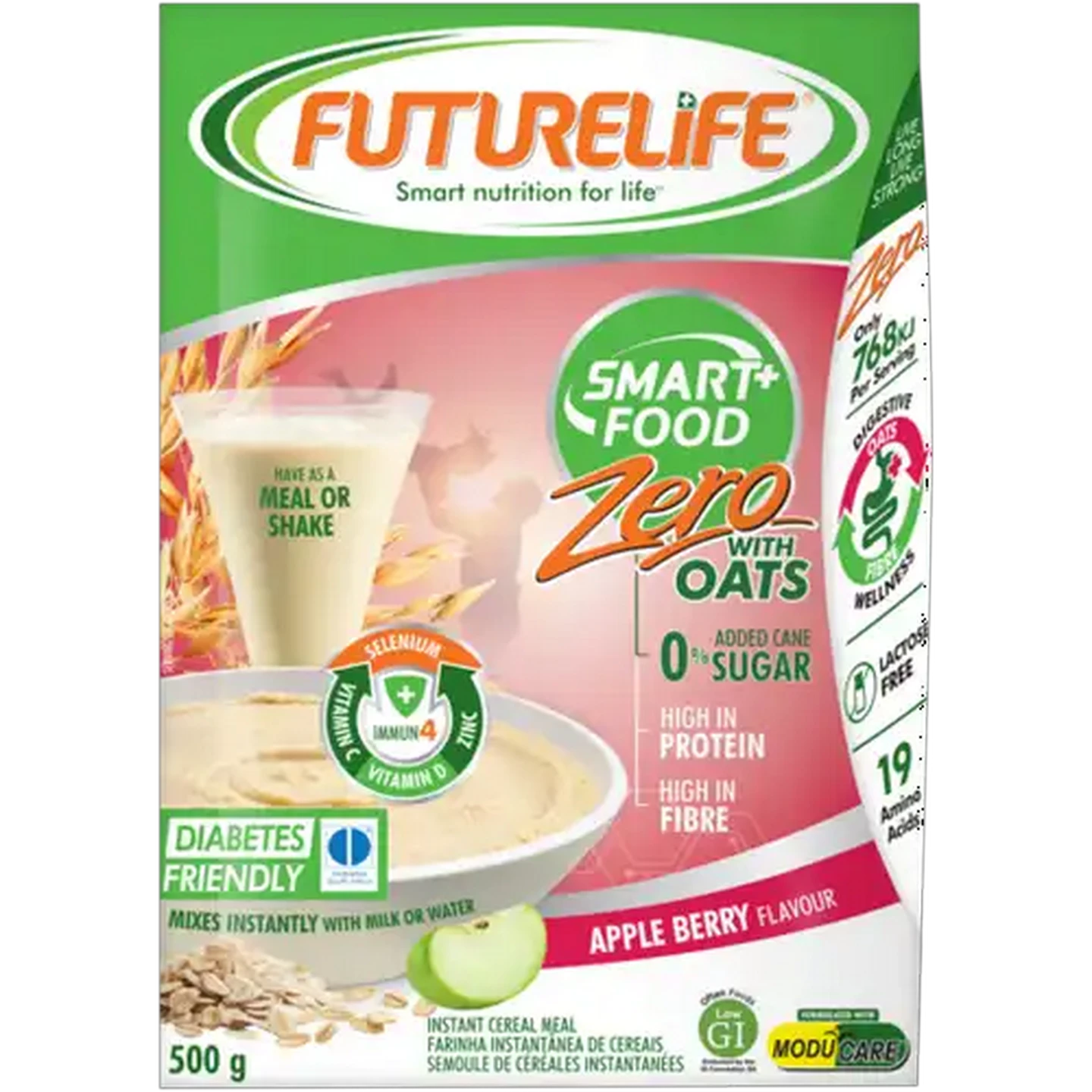 Image of FUTURELIFE Smart Food Apple Berry Flavour Zero Instant Cereal 500g