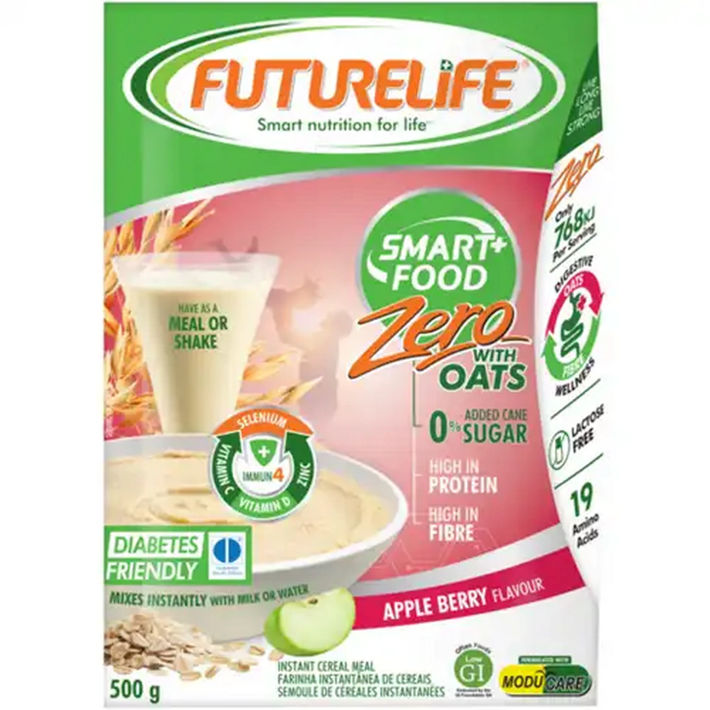 Image of FUTURELIFE Smart Food Apple Berry Flavour Zero Instant Cereal 500g
