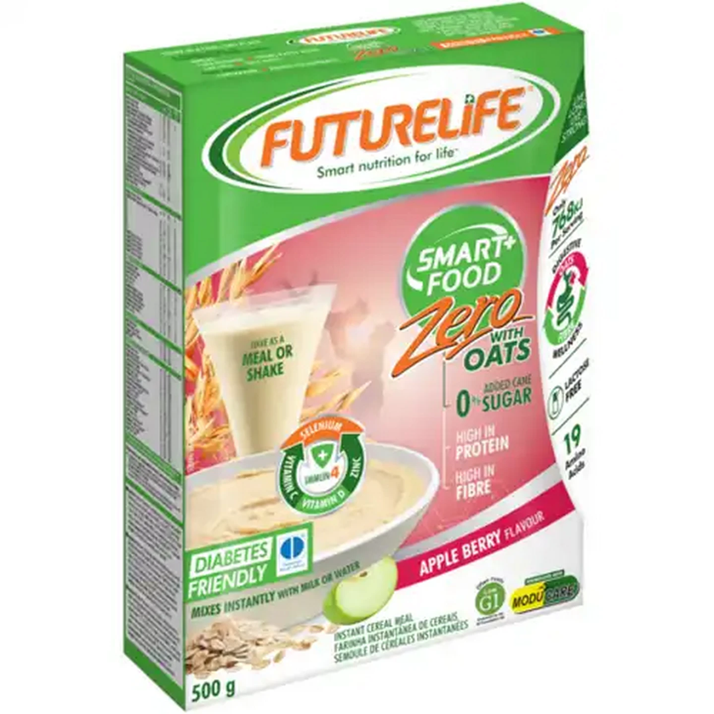 Image of FUTURELIFE Smart Food Apple Berry Flavour Zero Instant Cereal 500g