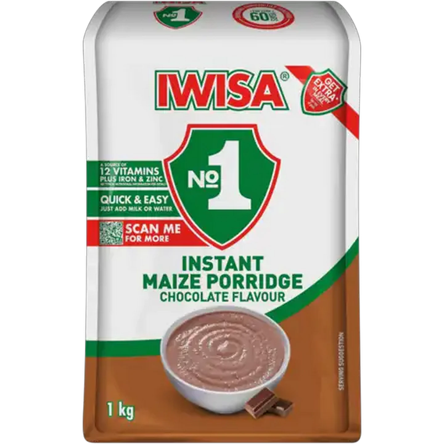Image of Iwisa No.1 Chocolate Flavoured Instant Maize Porridge 1kg