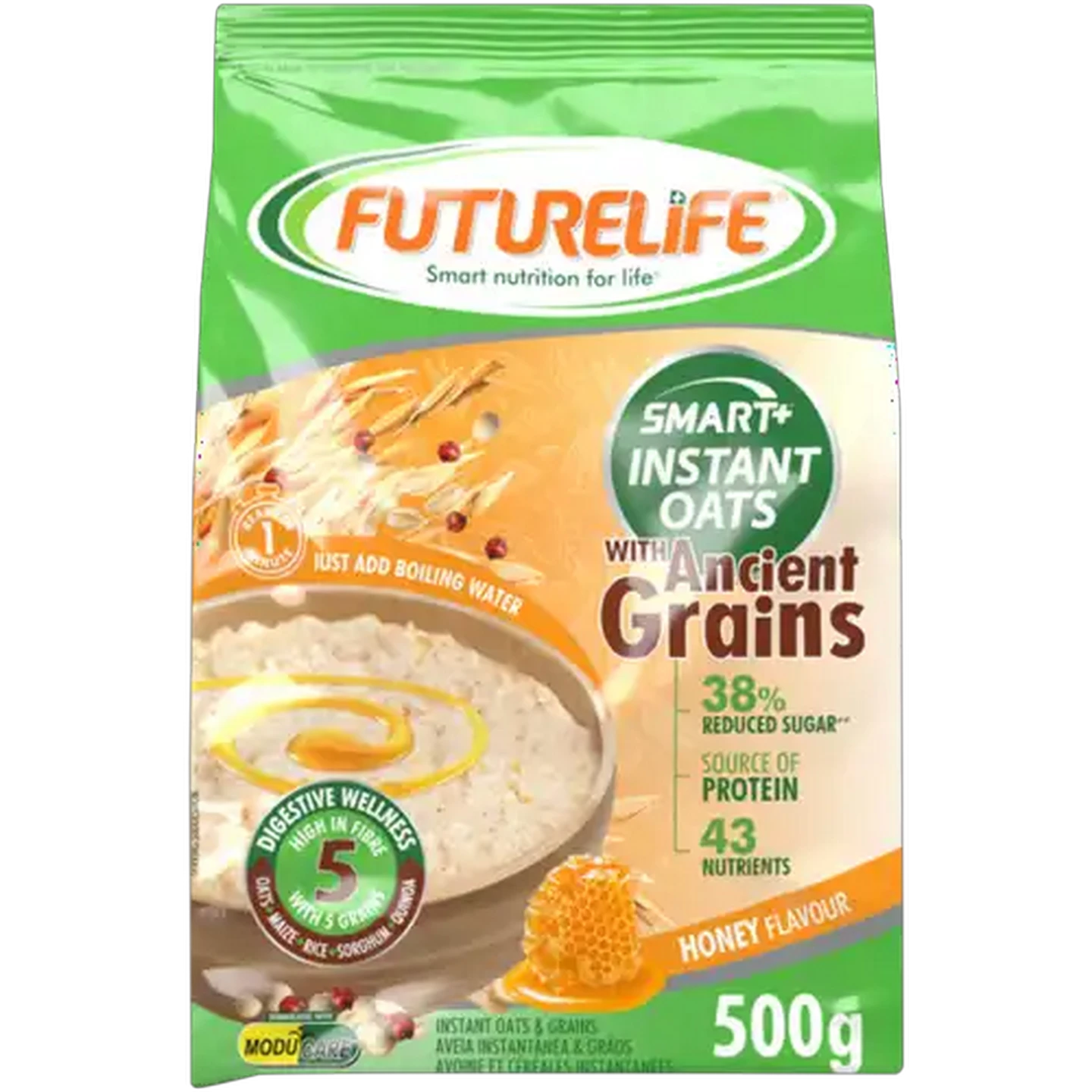 Image of FUTURELIFE Smart Honey Flavour Instant Oats with Ancient Grains 500g