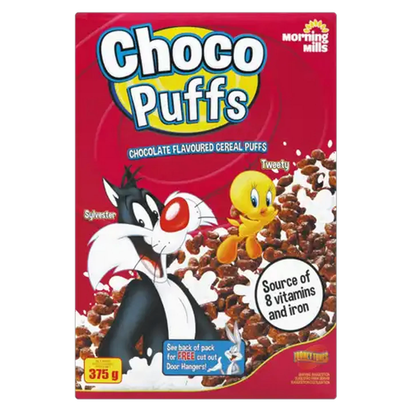 Image of Morning Mills Chocolate Flavoured Cereal Puffs 375g