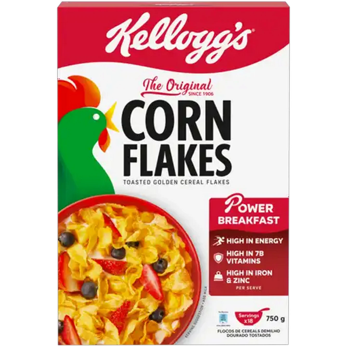 Image of Kellogg's Corn Flakes Toasted Golden Cereal Flakes 750g
