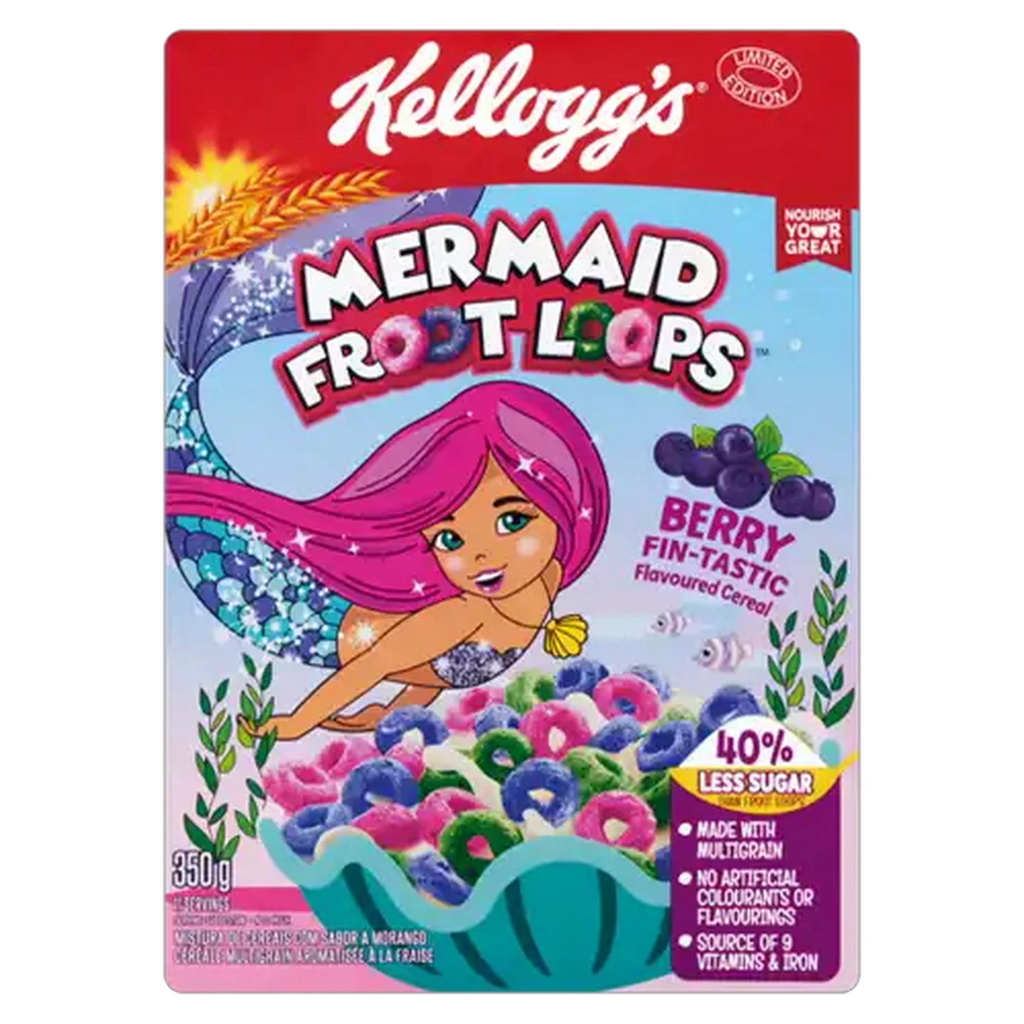 Image of Kellogg's Berry Flavoured Mermaid Froot Loops 350g