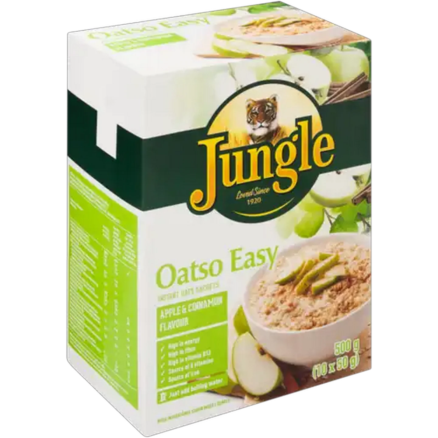 Image of Jungle Oatso Easy Apple & Cinnamon Flavoured Instant Oats Sachets 500g