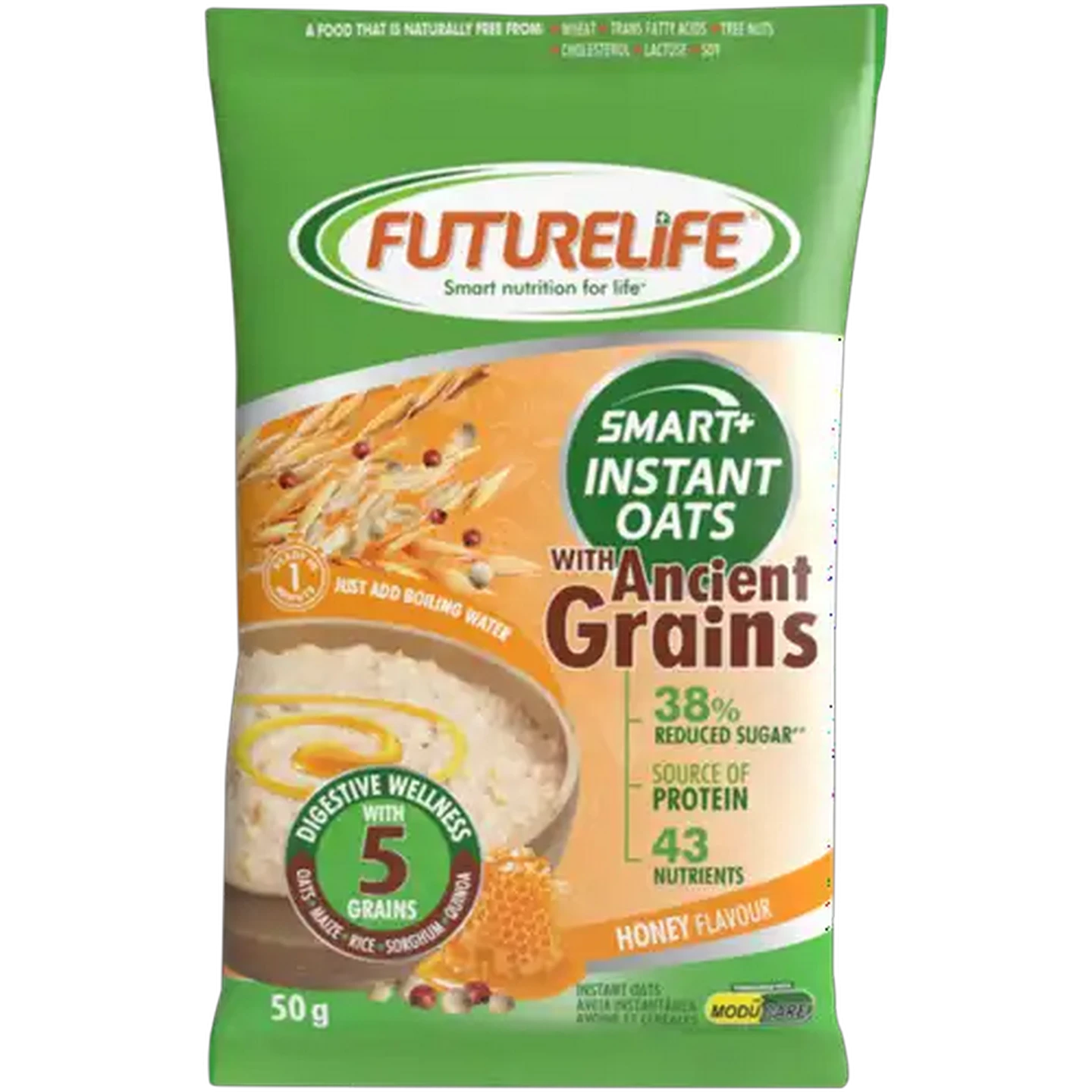 Image of FUTURELIFE Smart Honey Flavour Instant Oats with Ancient Grains 50g