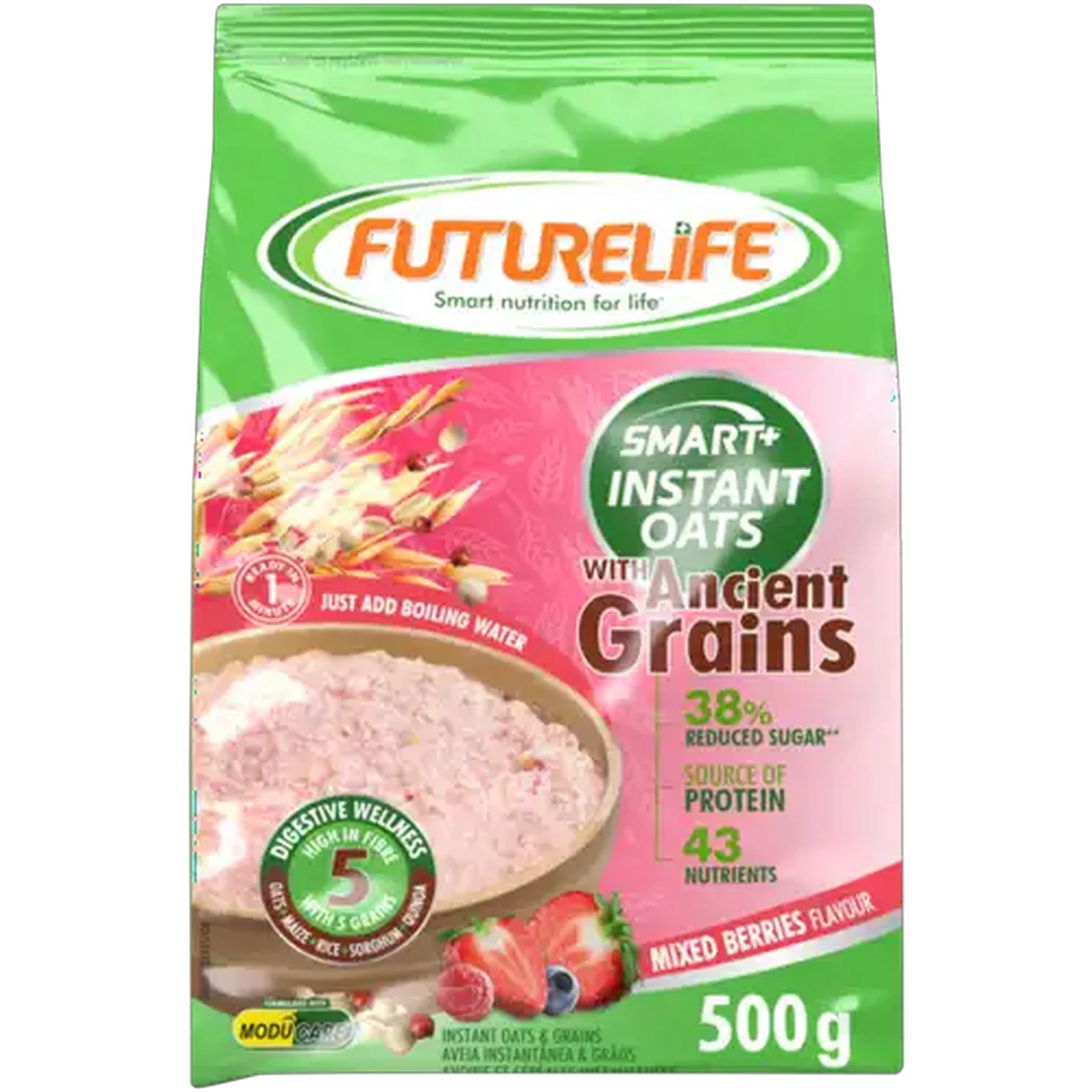 Image of FUTURELIFE Smart Mixed Berries Flavour Instant Oats with Ancient Grains 500g