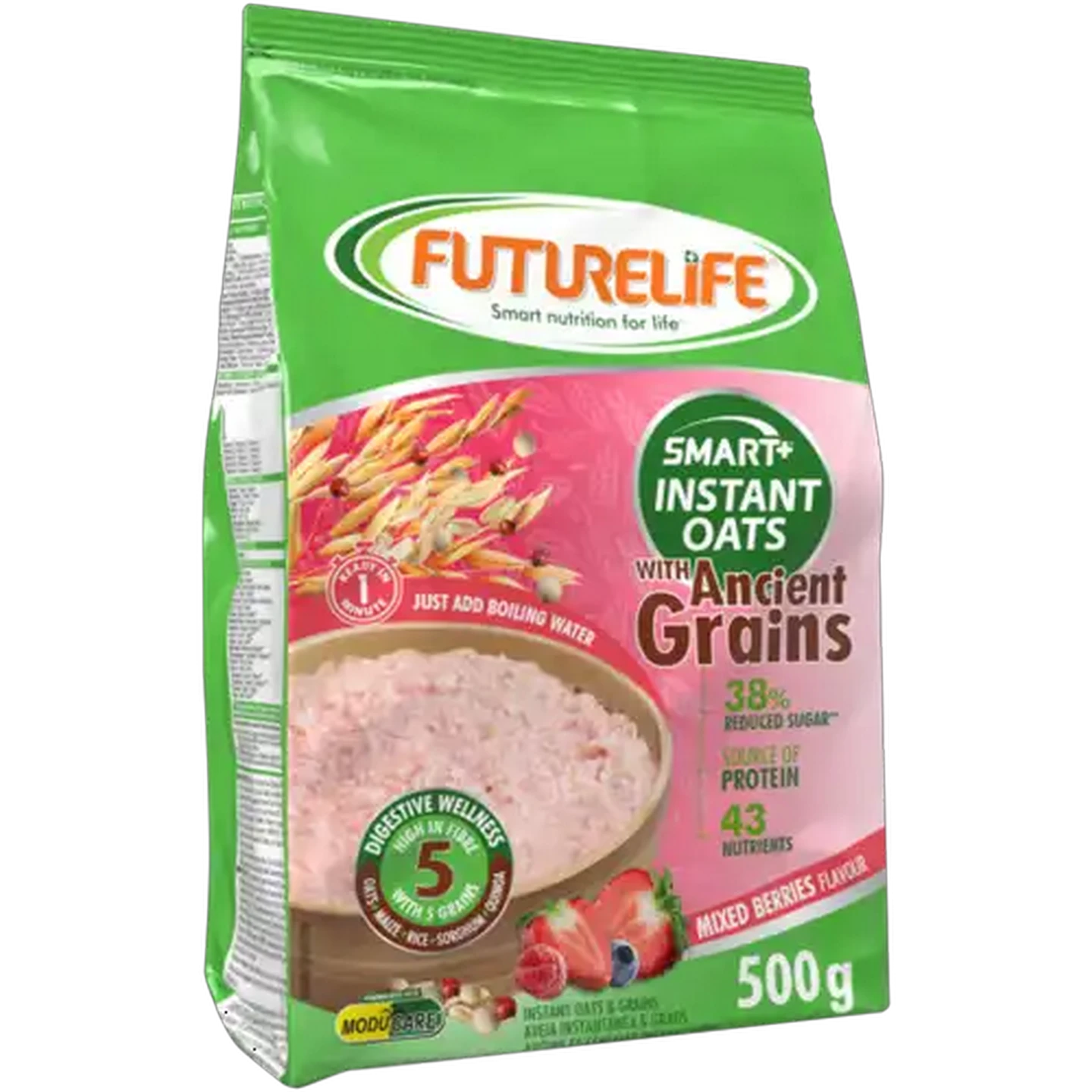 Image of FUTURELIFE Smart Mixed Berries Flavour Instant Oats with Ancient Grains 500g