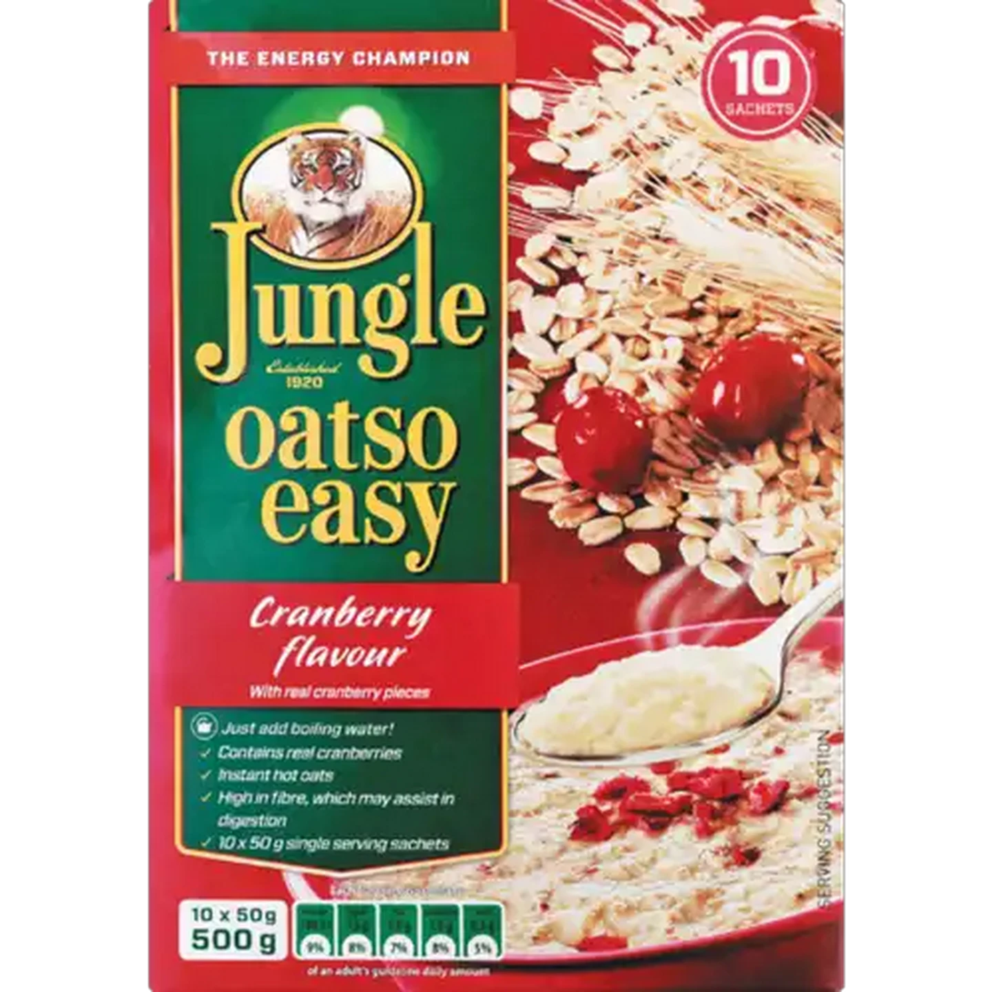 Image of Jungle Oatso Easy Cranberry Flavoured Instant Oats 500g